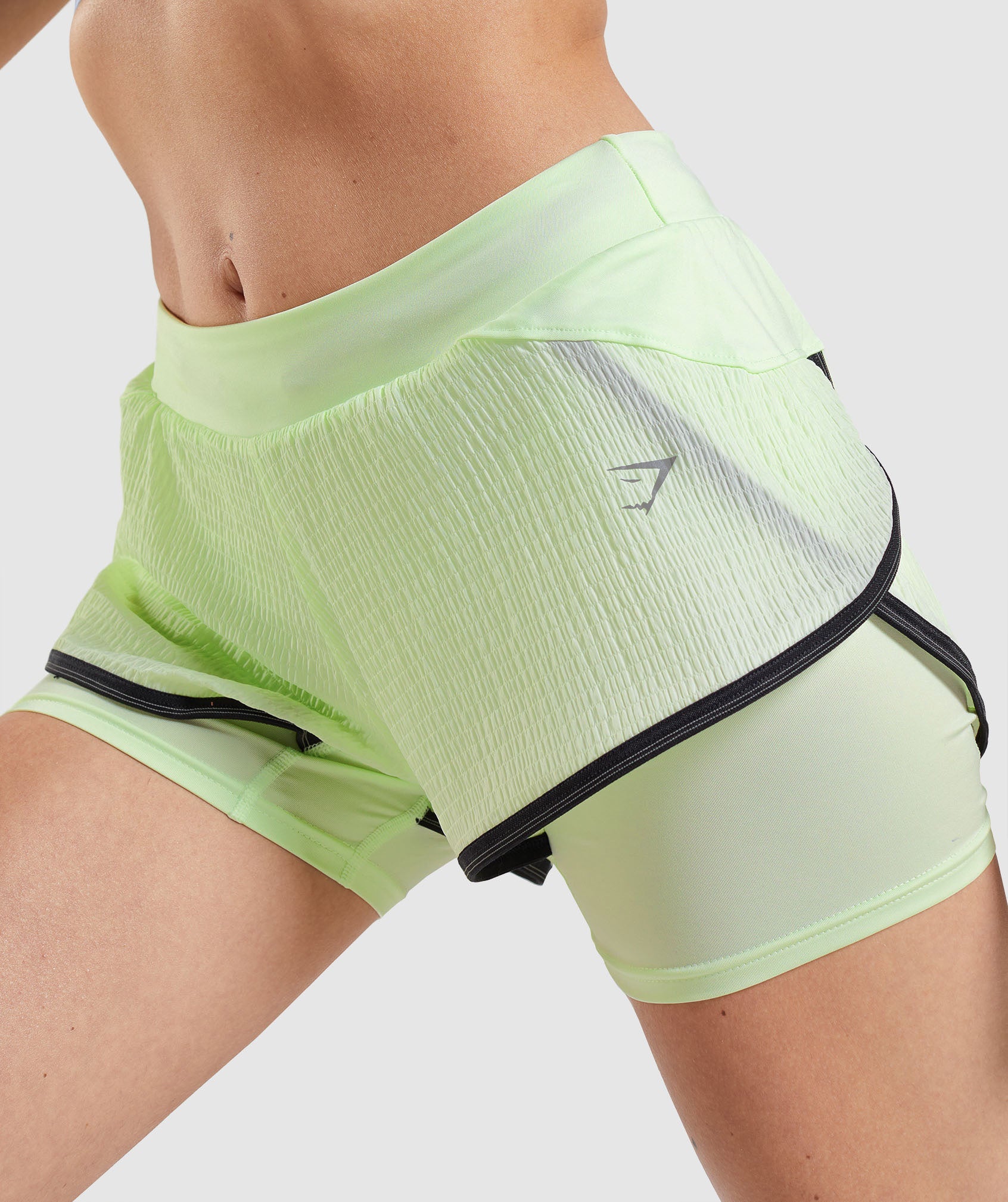 Gymshark Running 2 In 1 Shorts - Iris Green/Light Olive Green