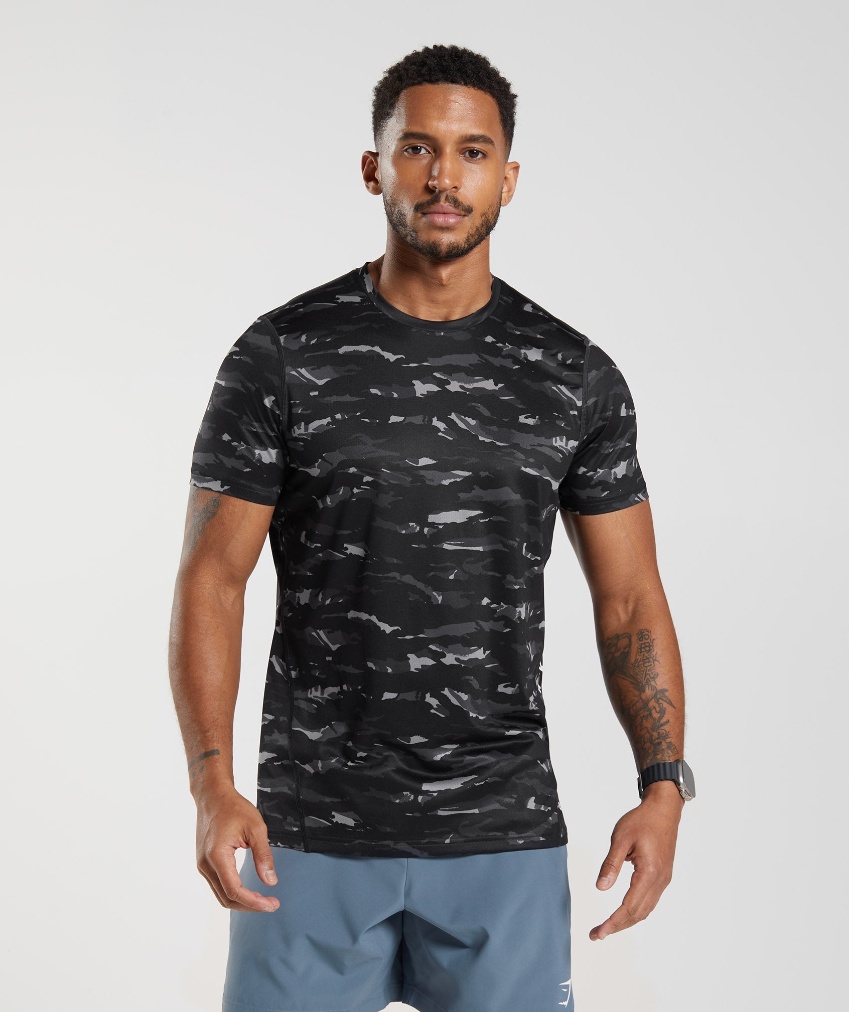 Gymshark Apex Seamless T-Shirt - Black/Silhouette Grey