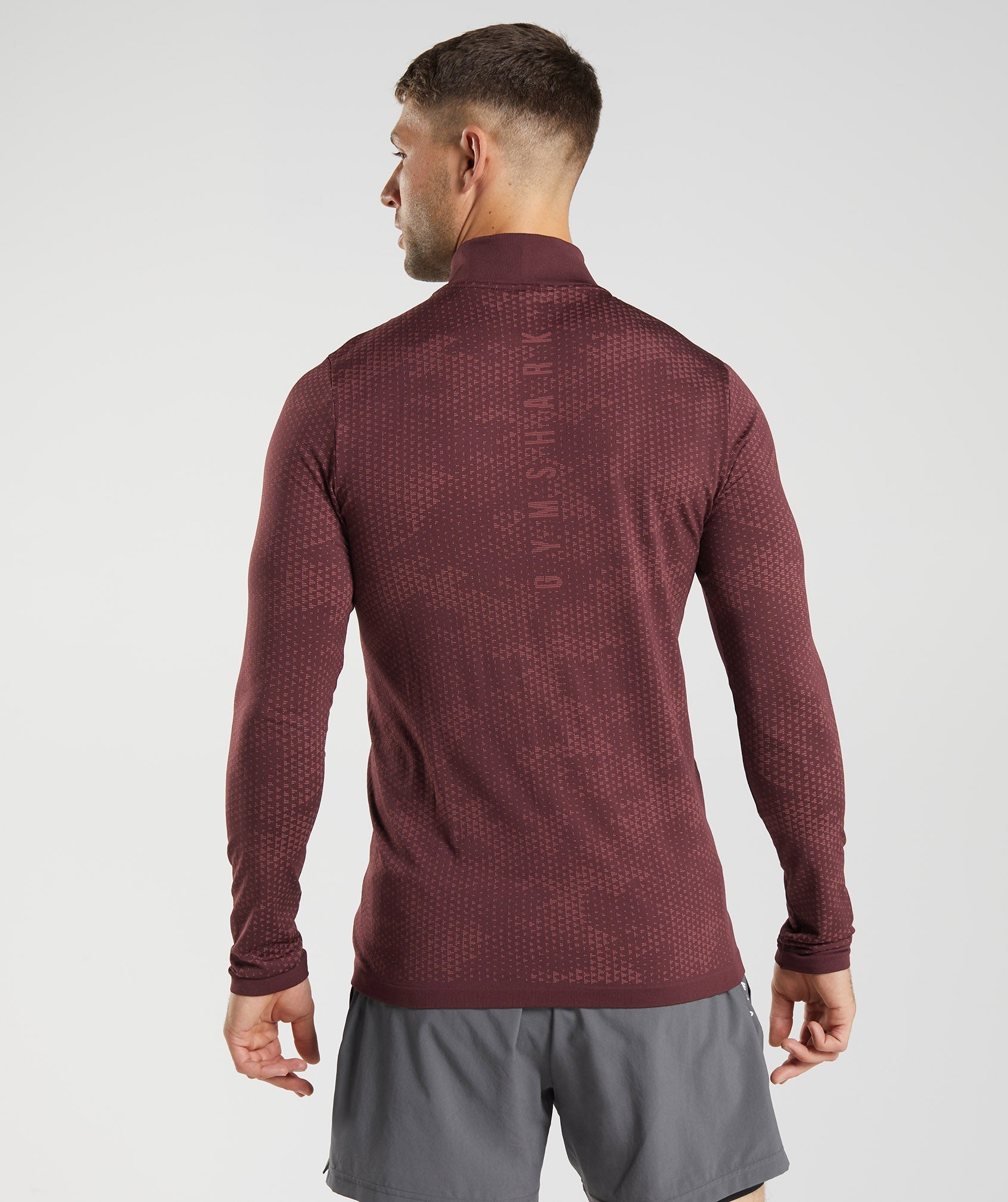 Sport Seamless 1/4 Zip in Baked Maroon/Rosewood Red