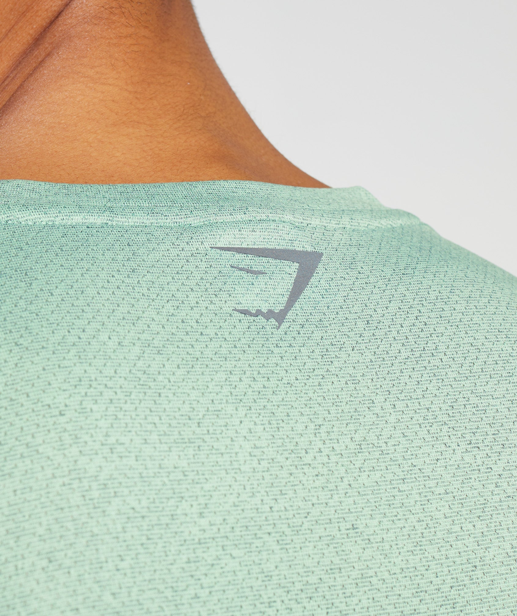 Sport T-Shirt in Pastel Green/Black Marl