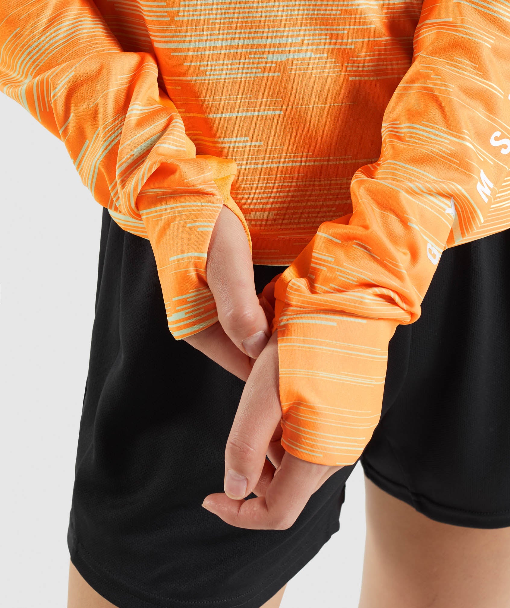 Sport Loose Long Sleeve T-Shirt in Orange Print - view 6