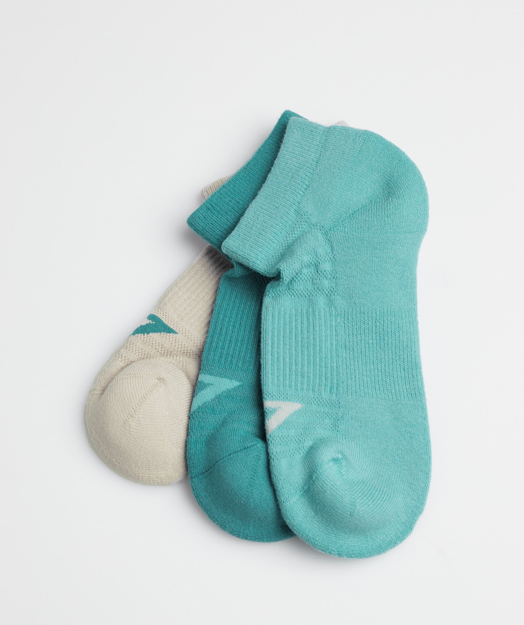 Trainer Socks 3pk in Cornflower Blue/Jewel Green/Pebble Grey