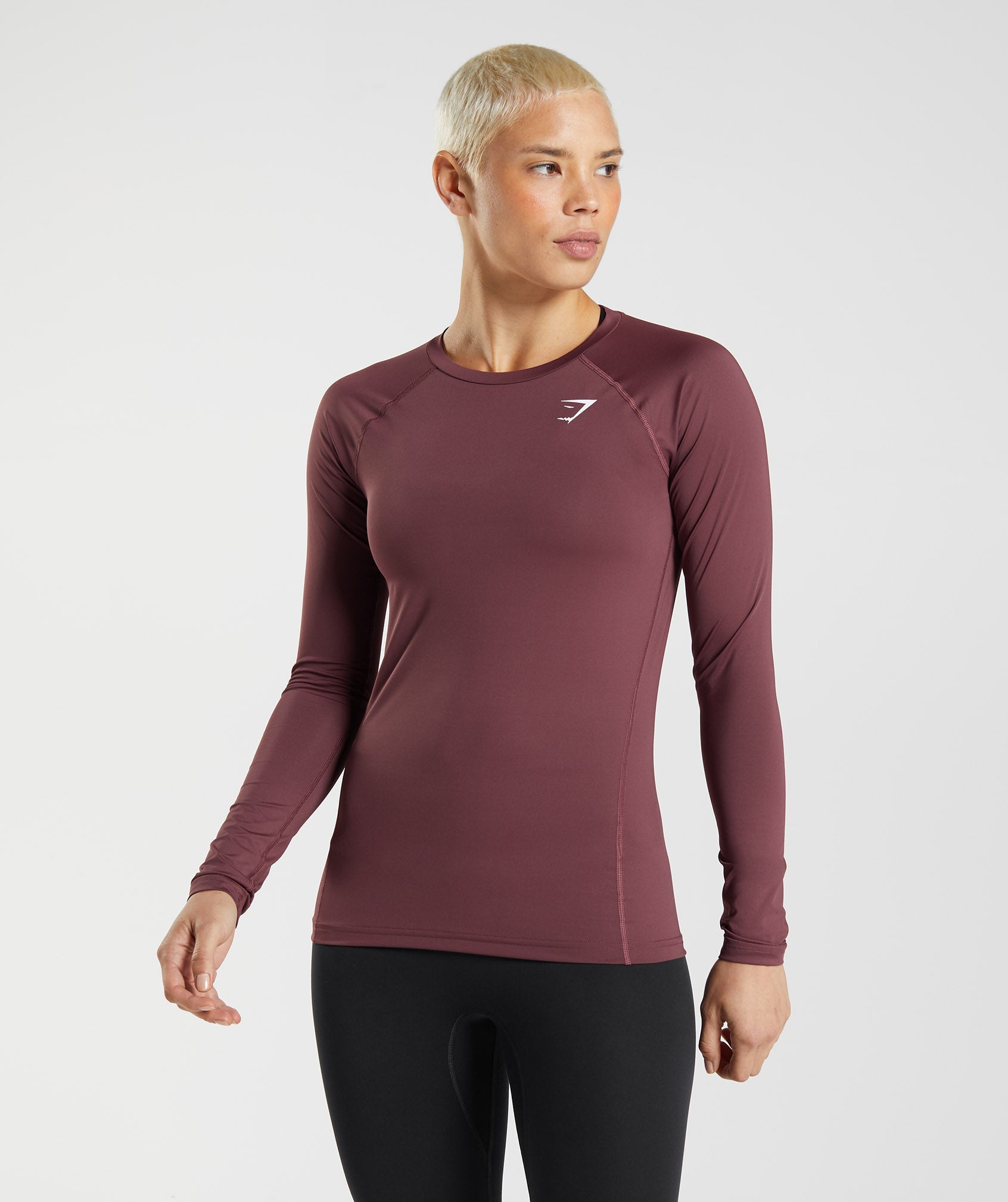 Training Baselayer Long Sleeve Top in Cherry Brown