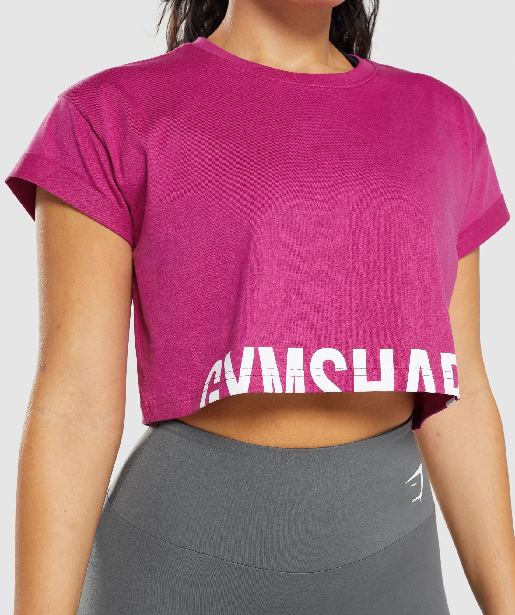 Fraction Crop Top in Dragon Pink - view 6