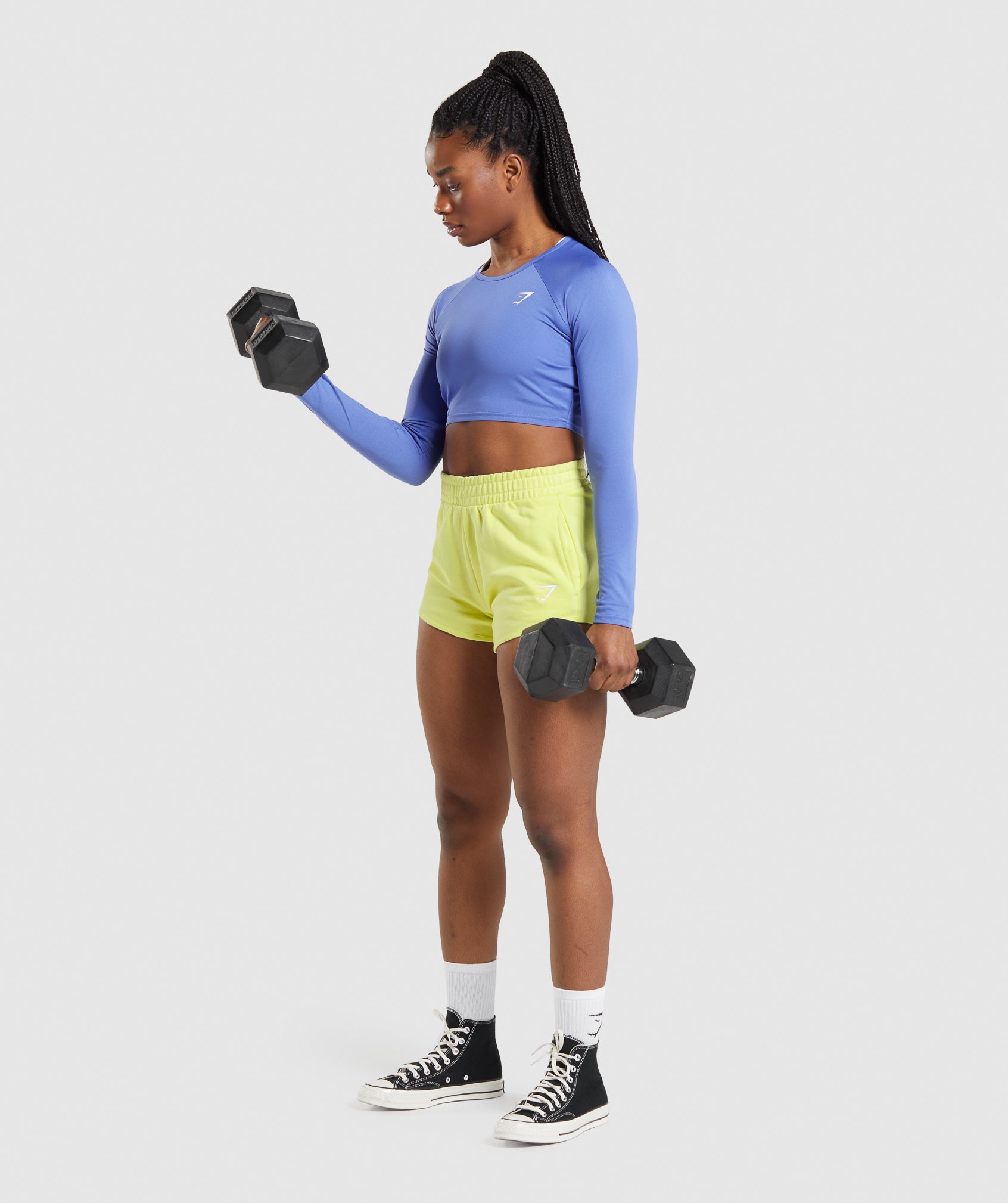 Training Long Sleeve Crop Top in Court Blue