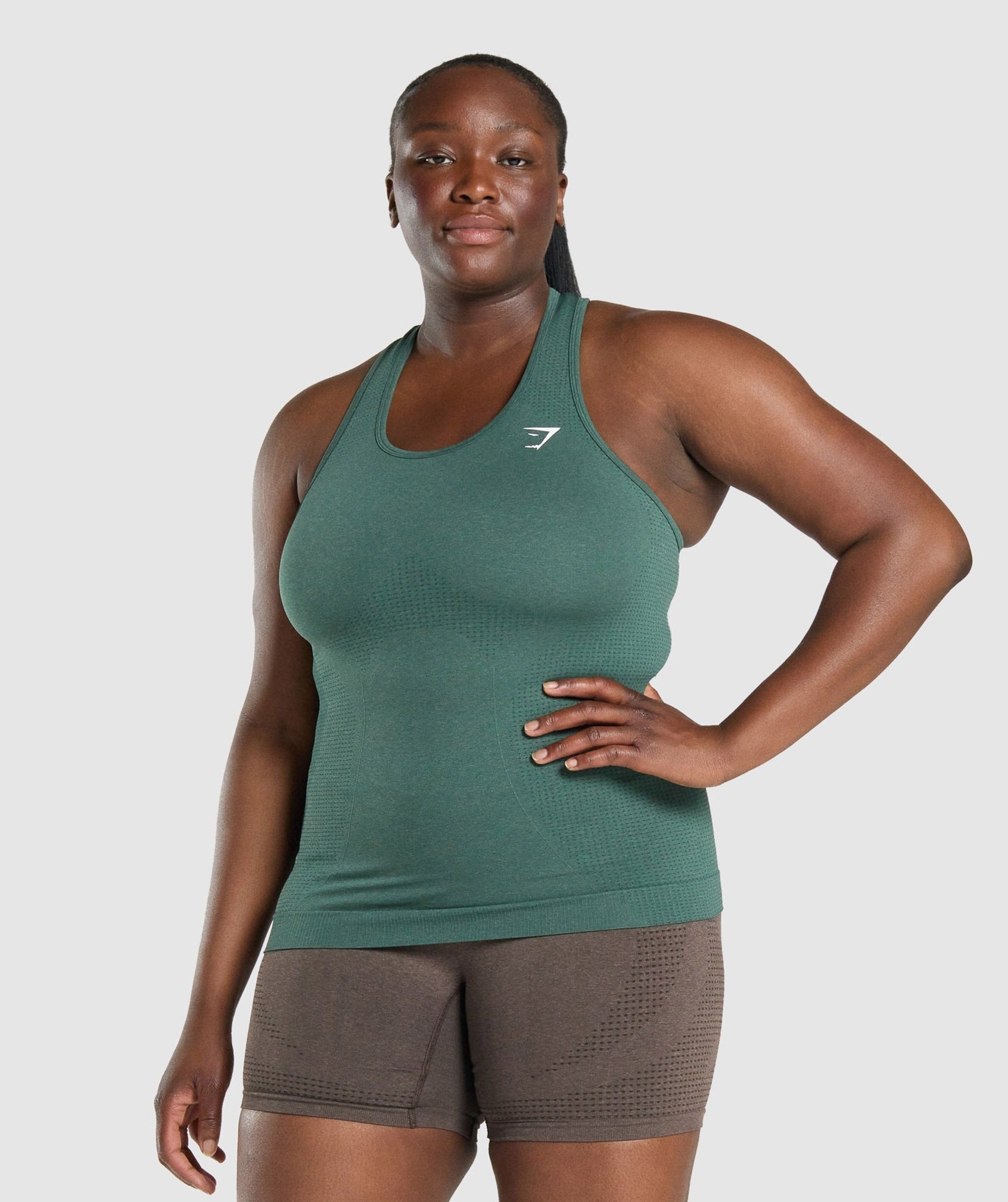 Vital Seamless 2.0 Vest in Dark Green Marl - view 1