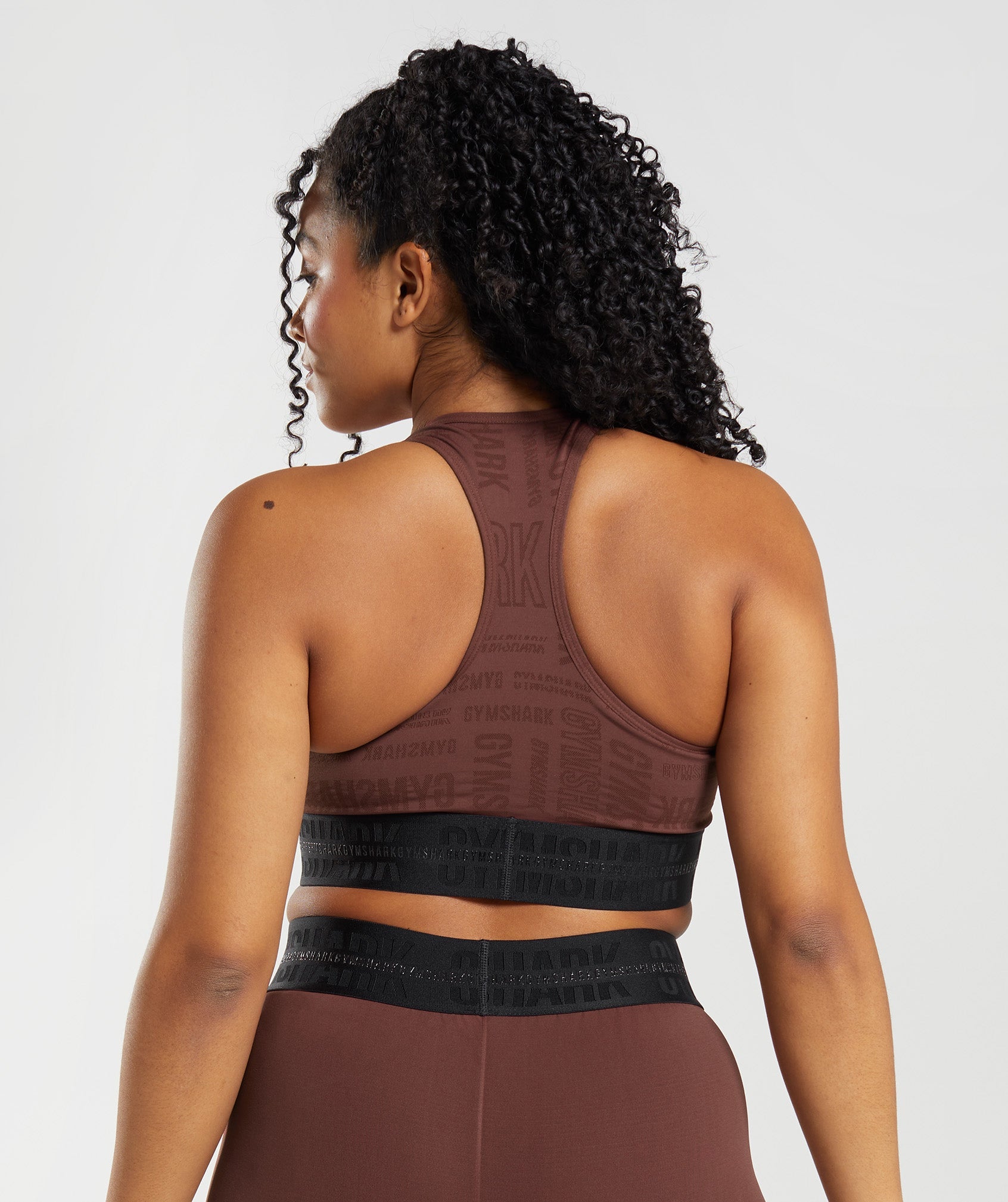 Gymshark Racerback High Support Sports Bra - Cherry Brown