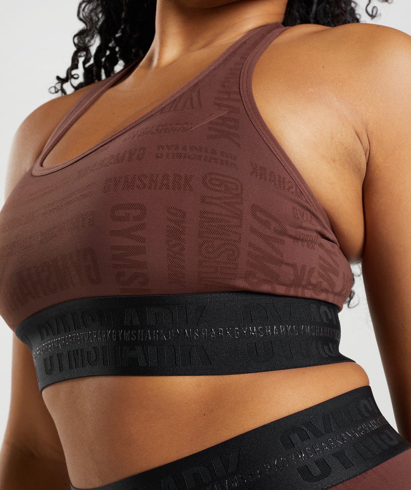 Gymshark Racerback High Support Sports Bra - Cherry Brown