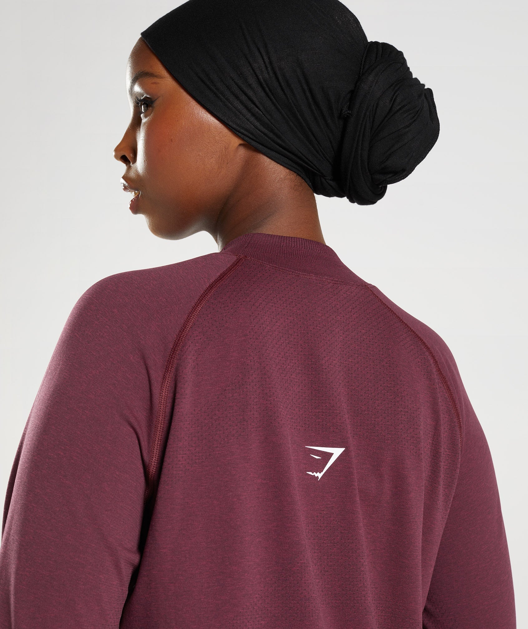 Vital Seamless Long Line Top in Baked Maroon Marl