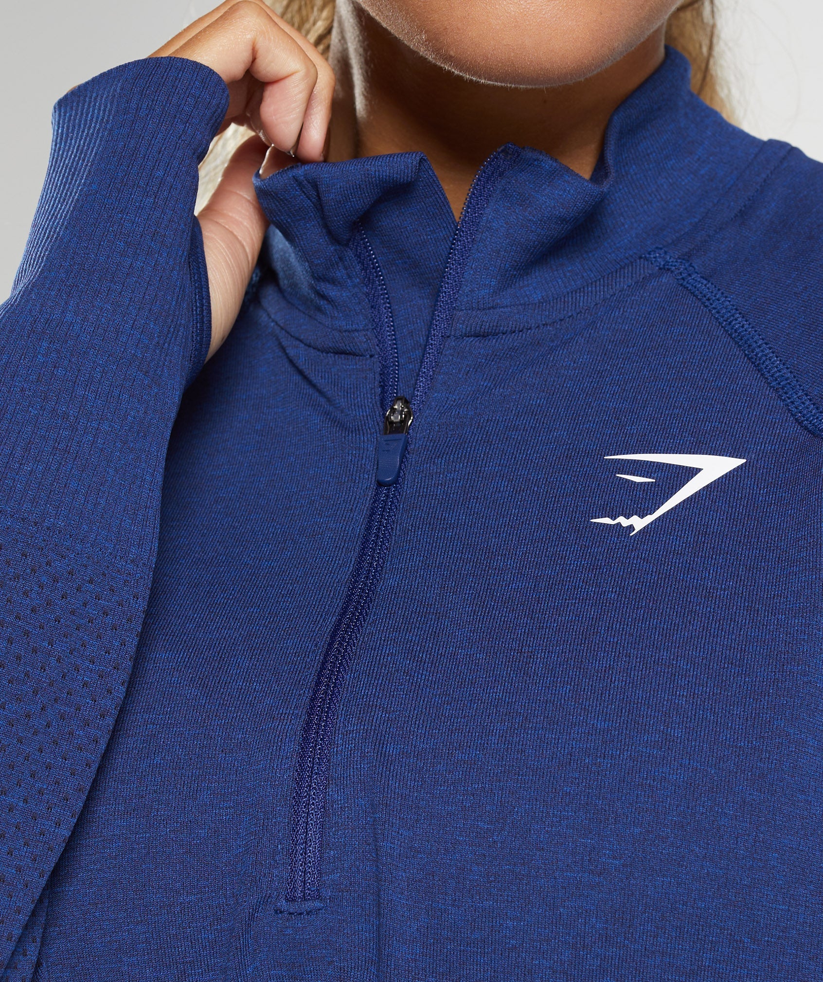 Vital Seamless 1/2 Zip in Stellar Blue Marl