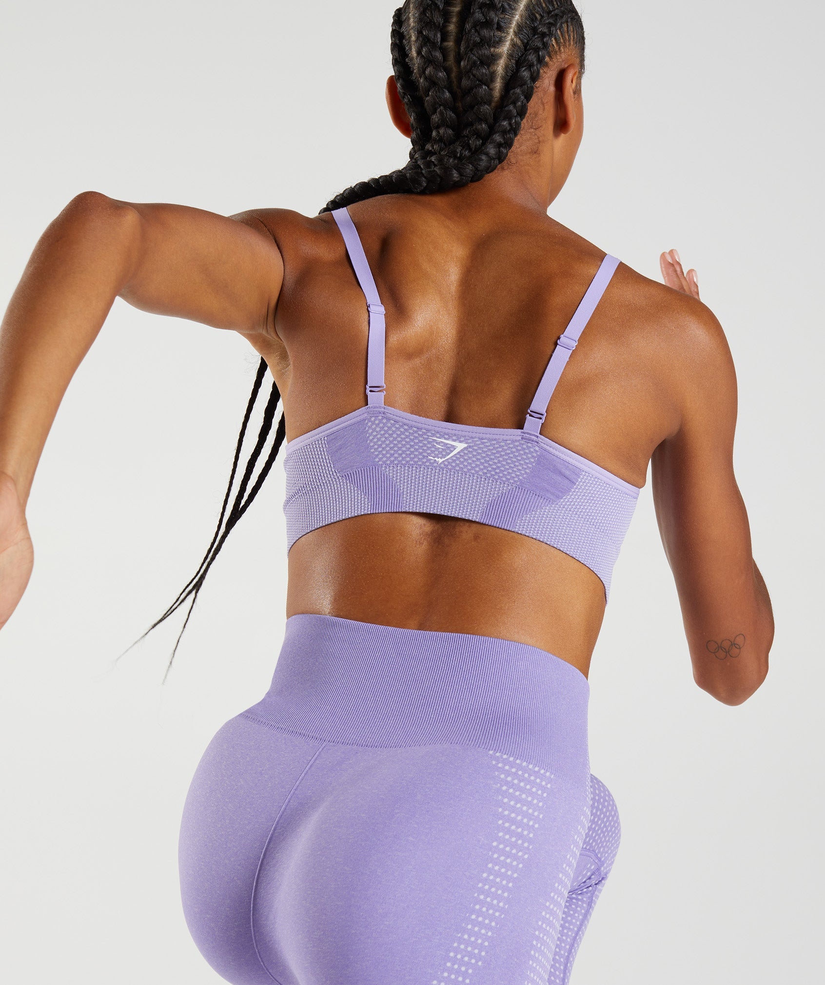 Vital Seamless 2.0 V Neck Sports Bra in Digital Violet Marl - view 5