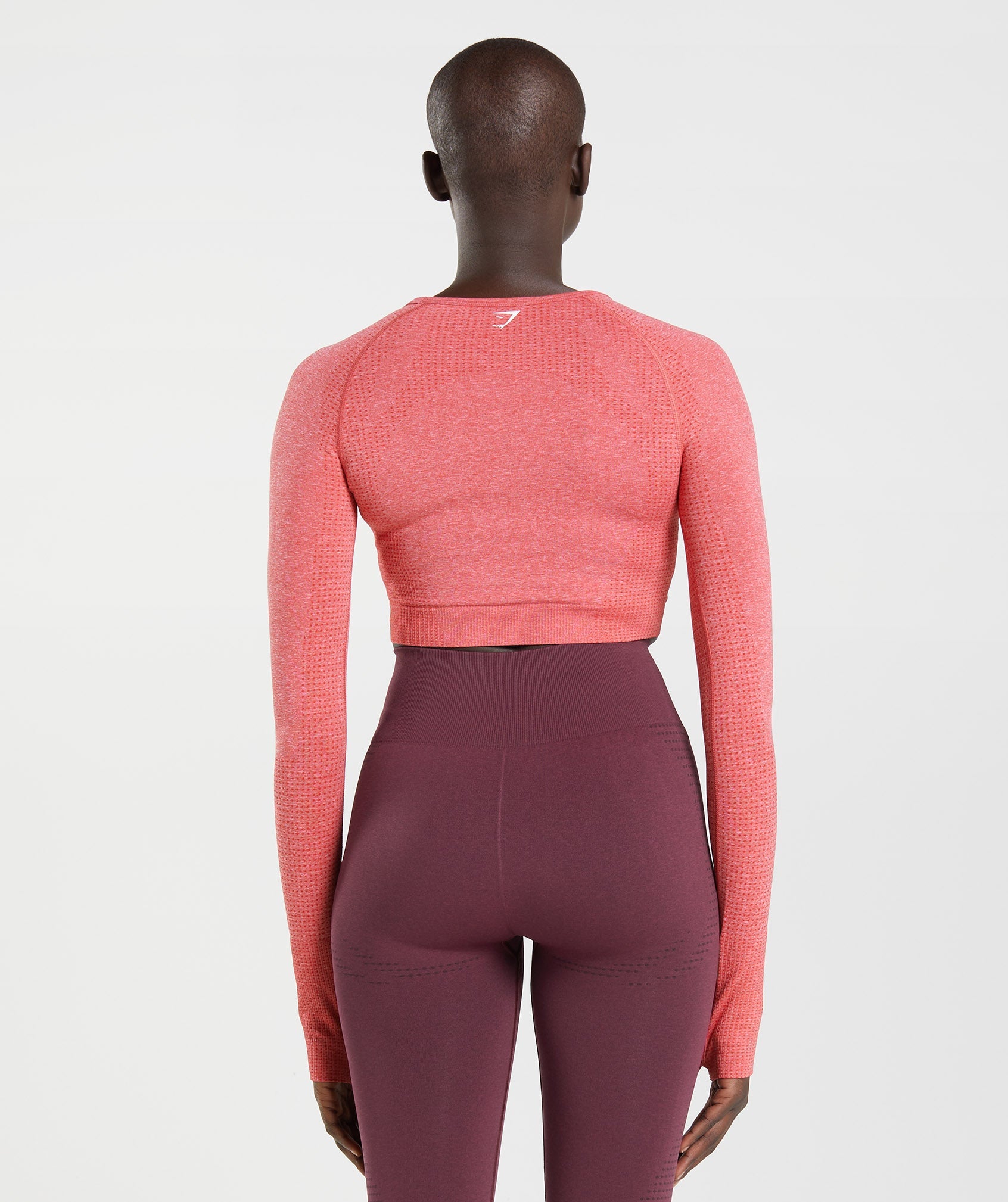 Gymshark Vital Seamless 2.0 Long Sleeve Crop Top - Pink Marl, Gymshark