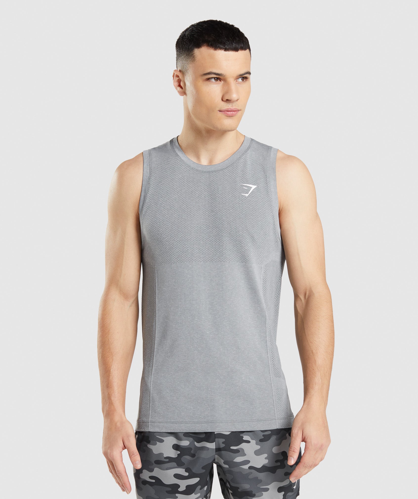 Vital Seamless Light Tank in Charcoal Grey Marl - view 1