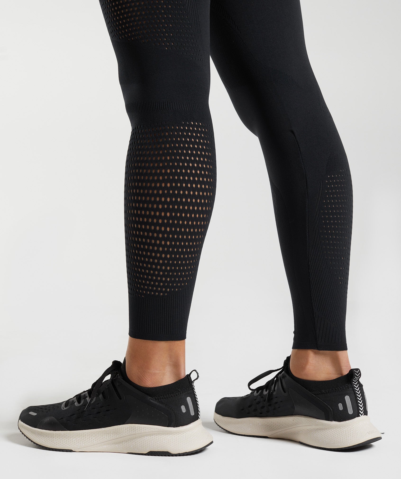 Warp Knit Tights  in Black