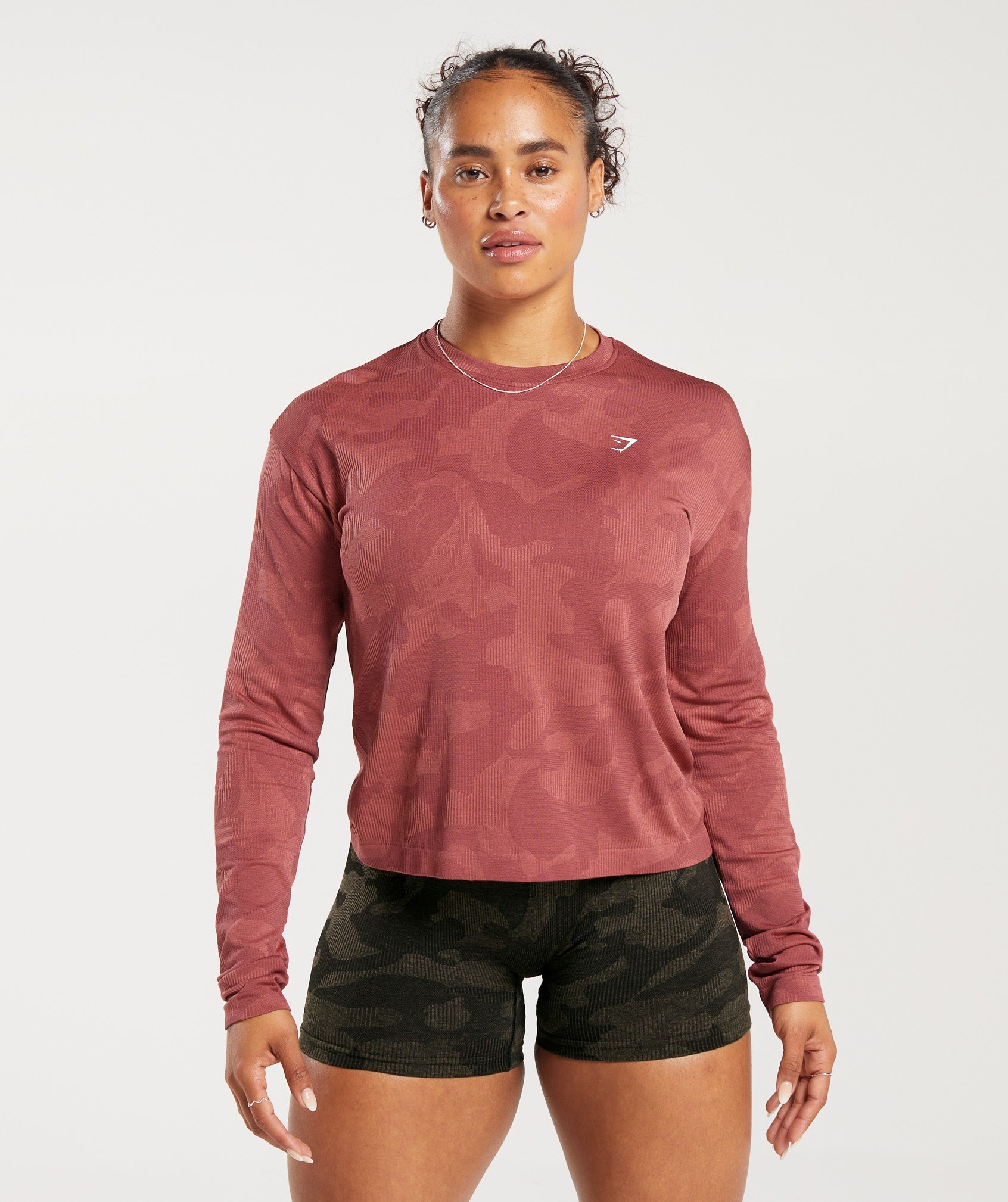 Adapt Camo Seamless Ribbed Long Sleeve Top