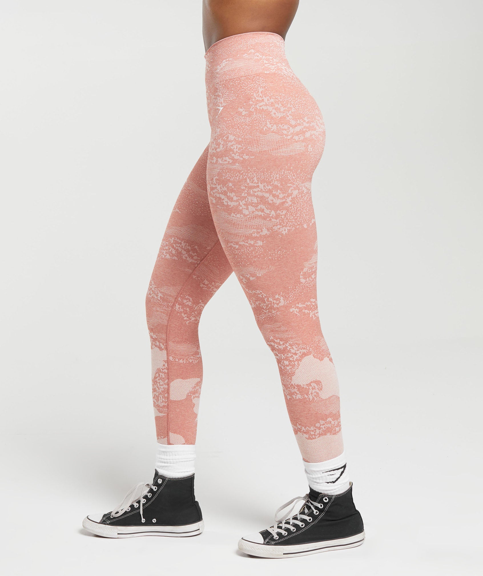 Gymshark Adapt Camo Seamless Ribbed Leggings - Soft Berry/Sunbaked Pink