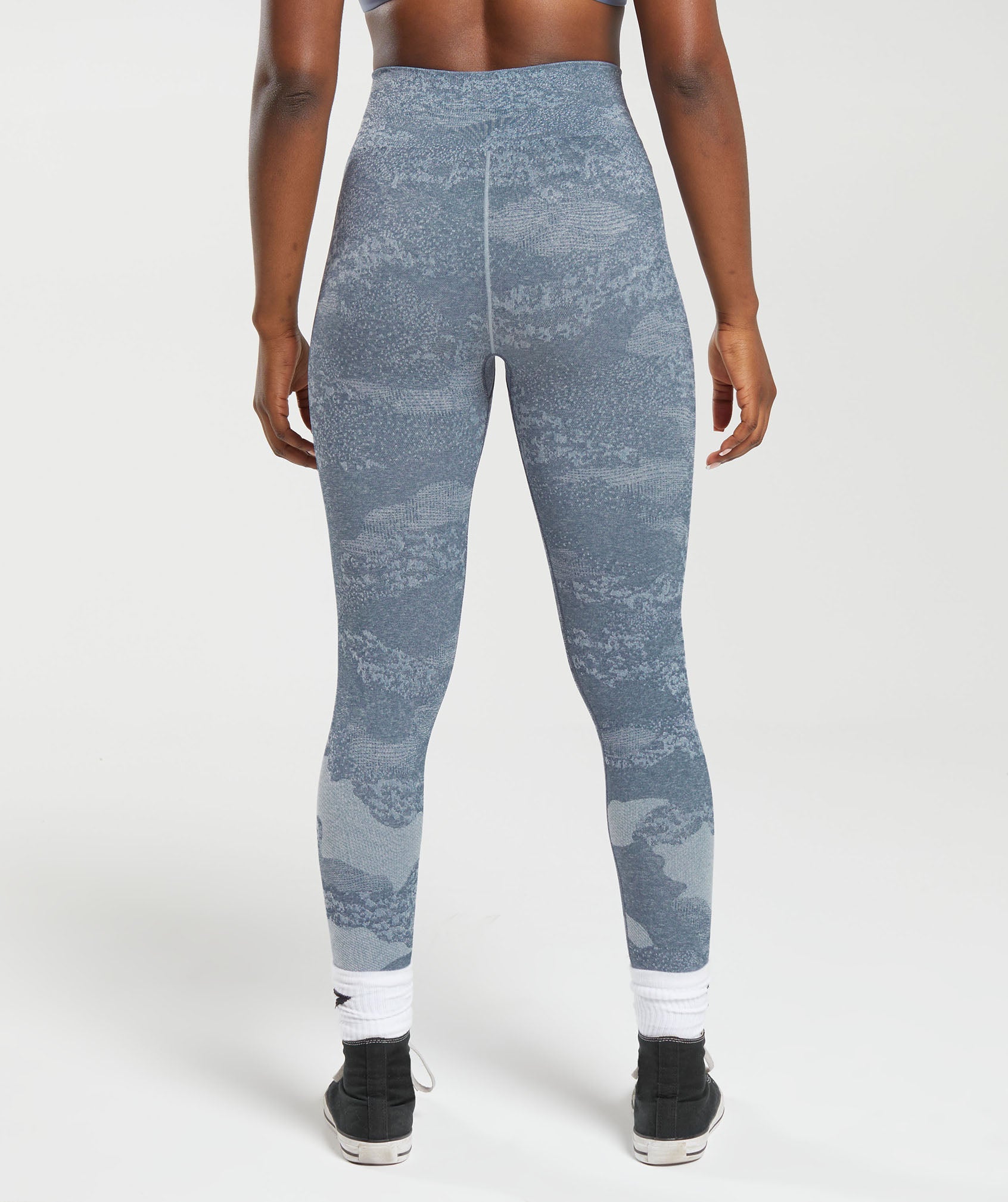 Adapt Camo Seamless Leggings in  River Stone Grey/Evening Blue