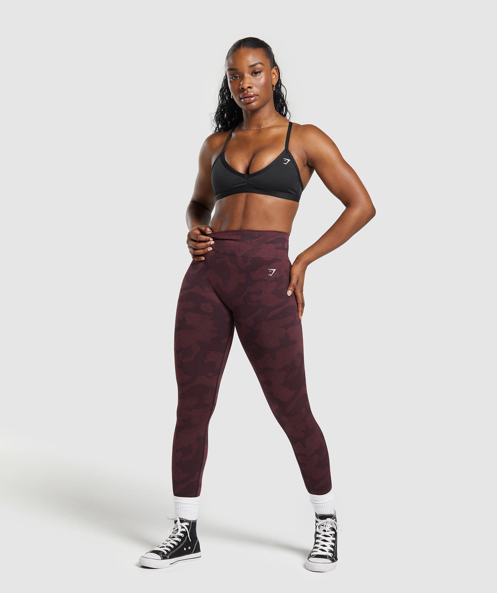 Adapt Camo Seamless Leggings in Plum Brown/Burgundy Brown - view 6