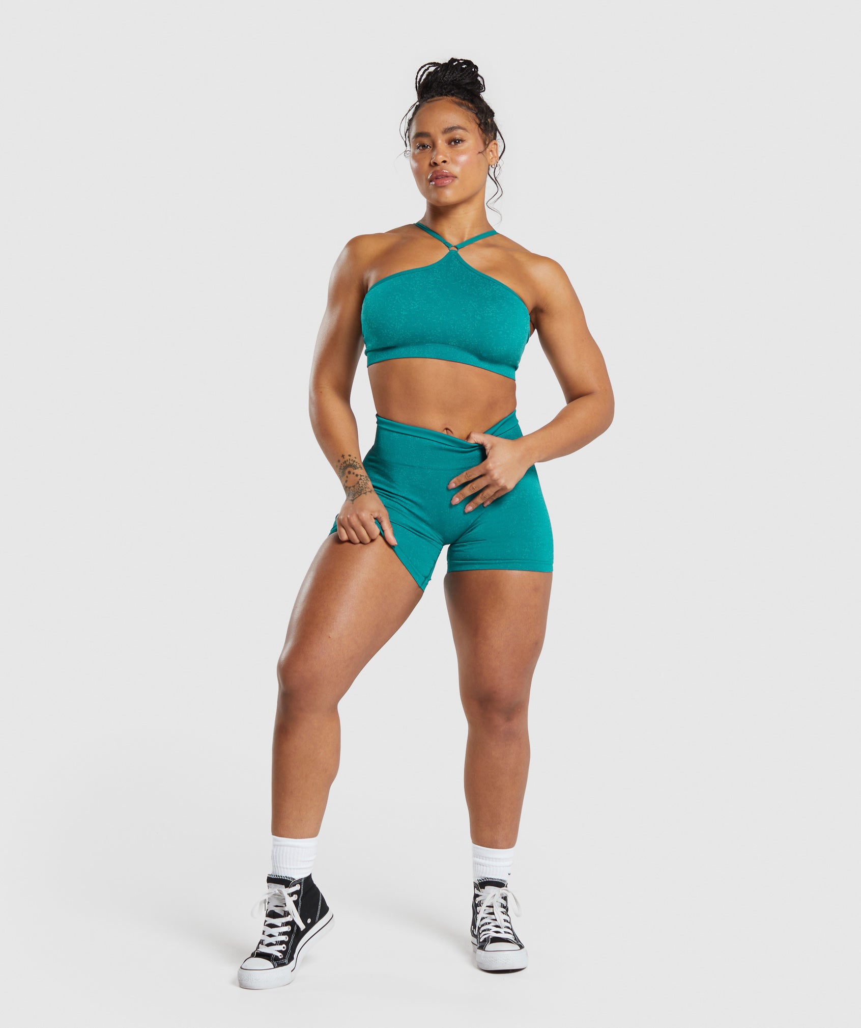 Adapt Fleck Seamless Shorts in Ocean Teal/Artificial Teal - view 4