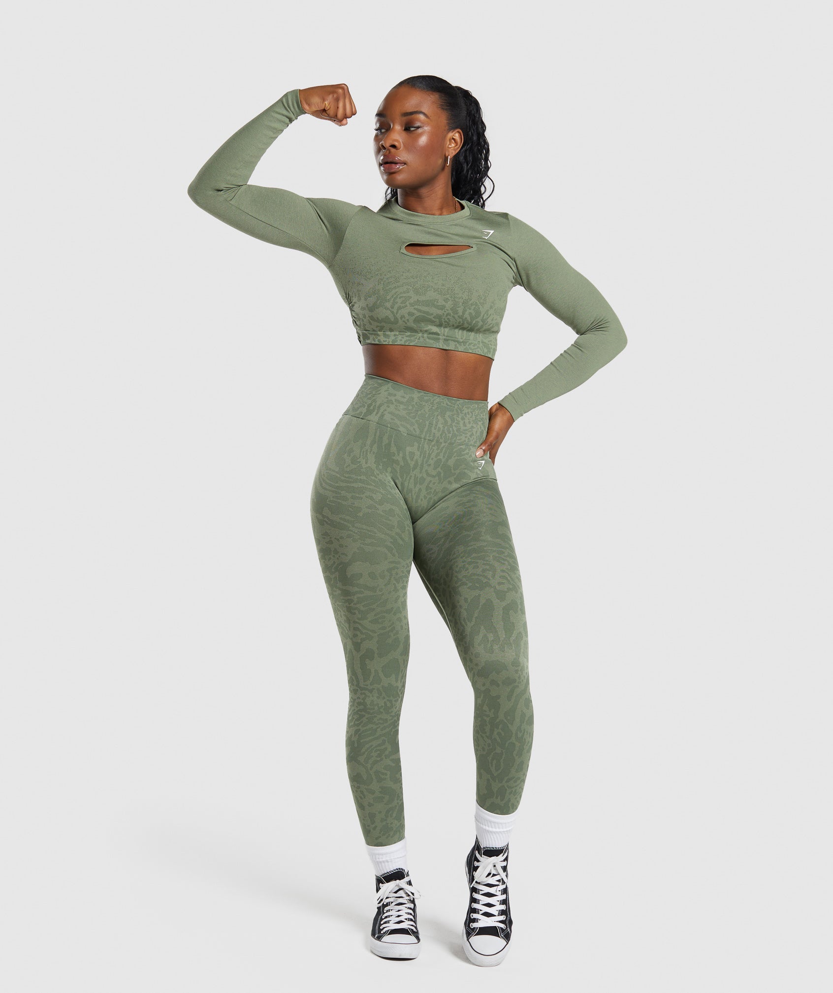 Gymshark Adapt Safari Seamless Legging - Force Green/Faded Green