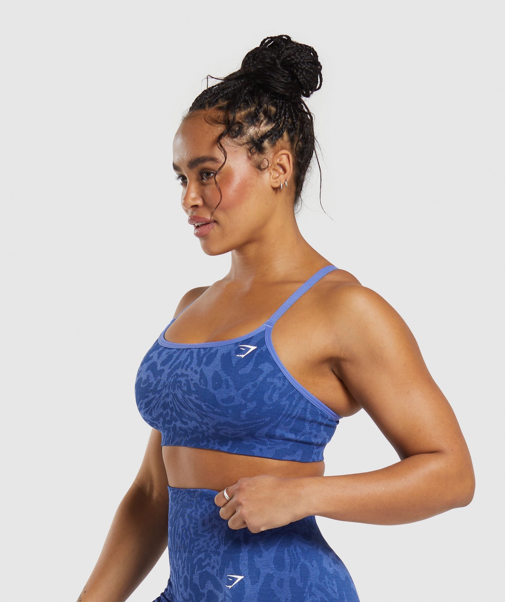 Adapt Safari Seamless Sports Bra in Wave Blue/Iris Blue - view 3