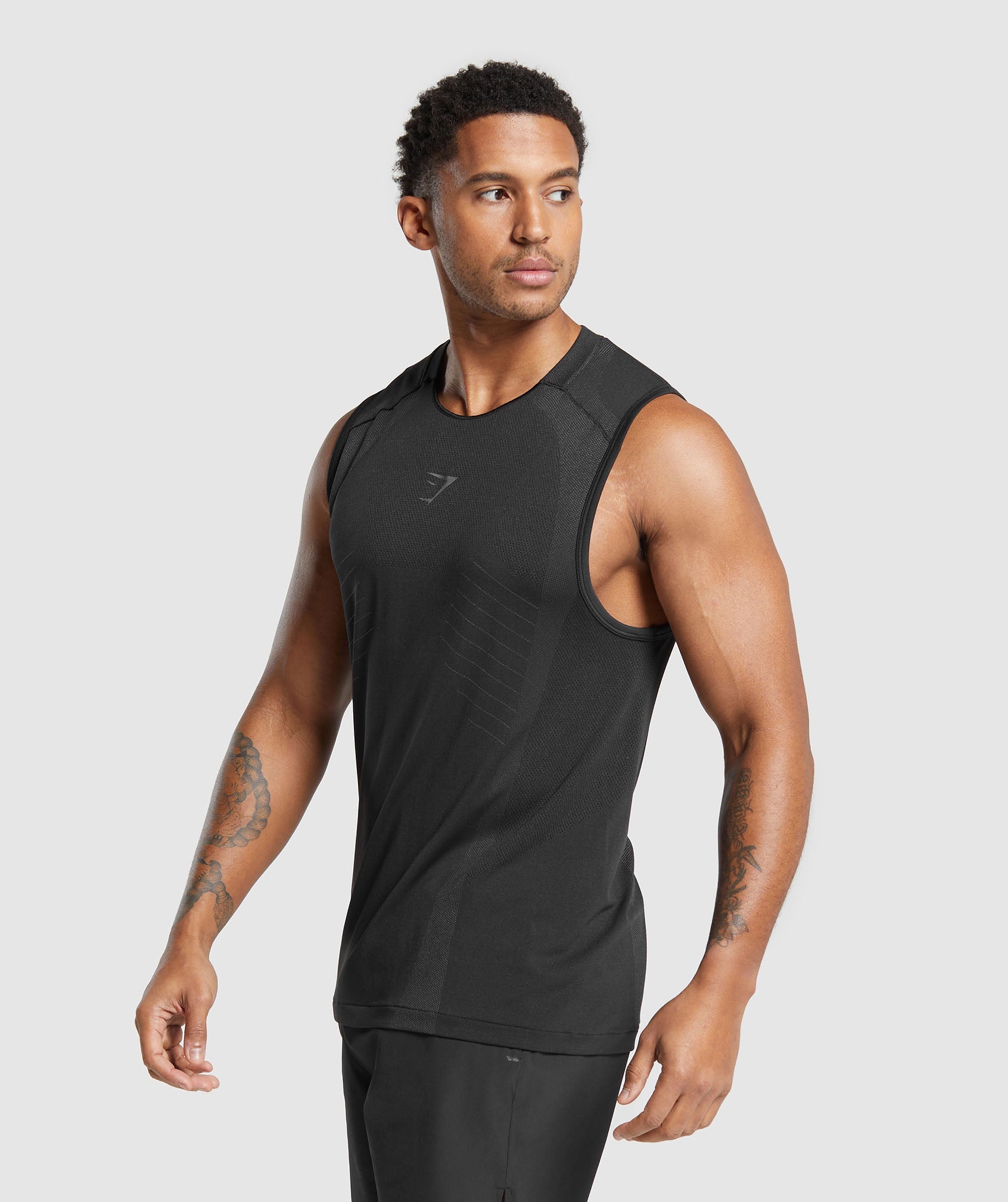 Apex Seamless Tank in Black/Dark Grey - view 3