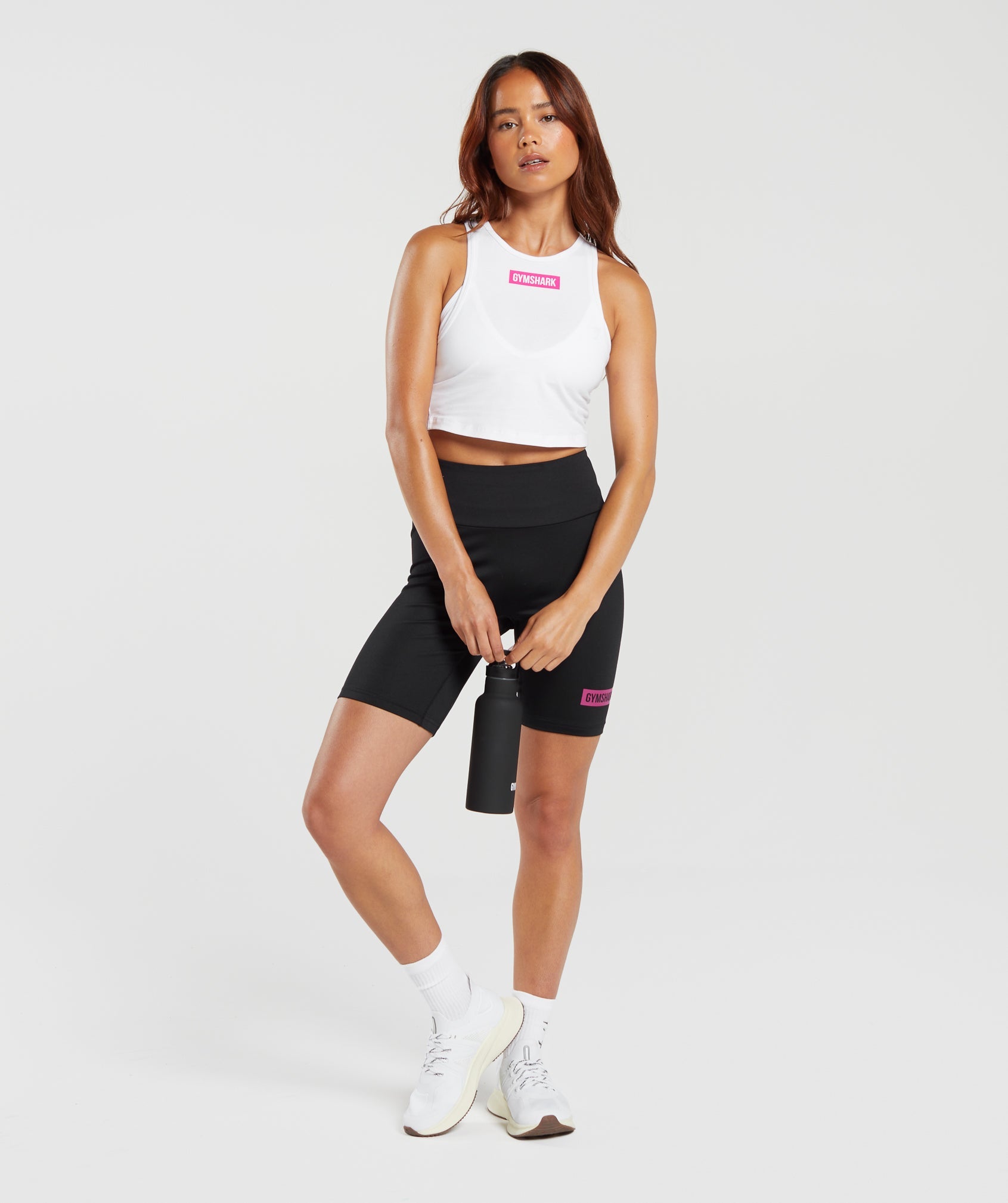 Block Cycling Shorts in Black - view 4