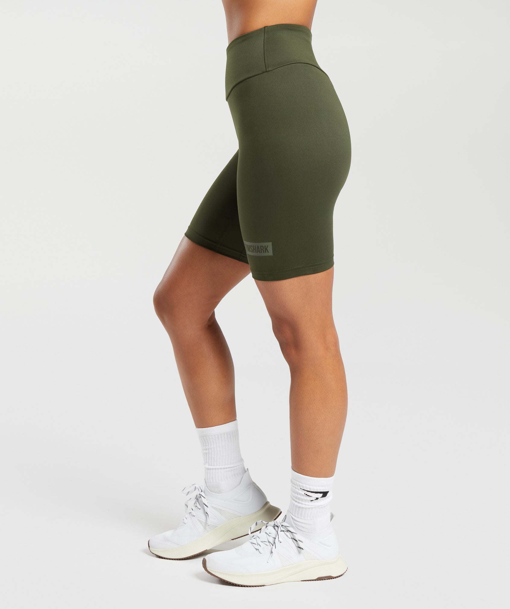 Block Cycling Shorts in Winter Olive - view 3