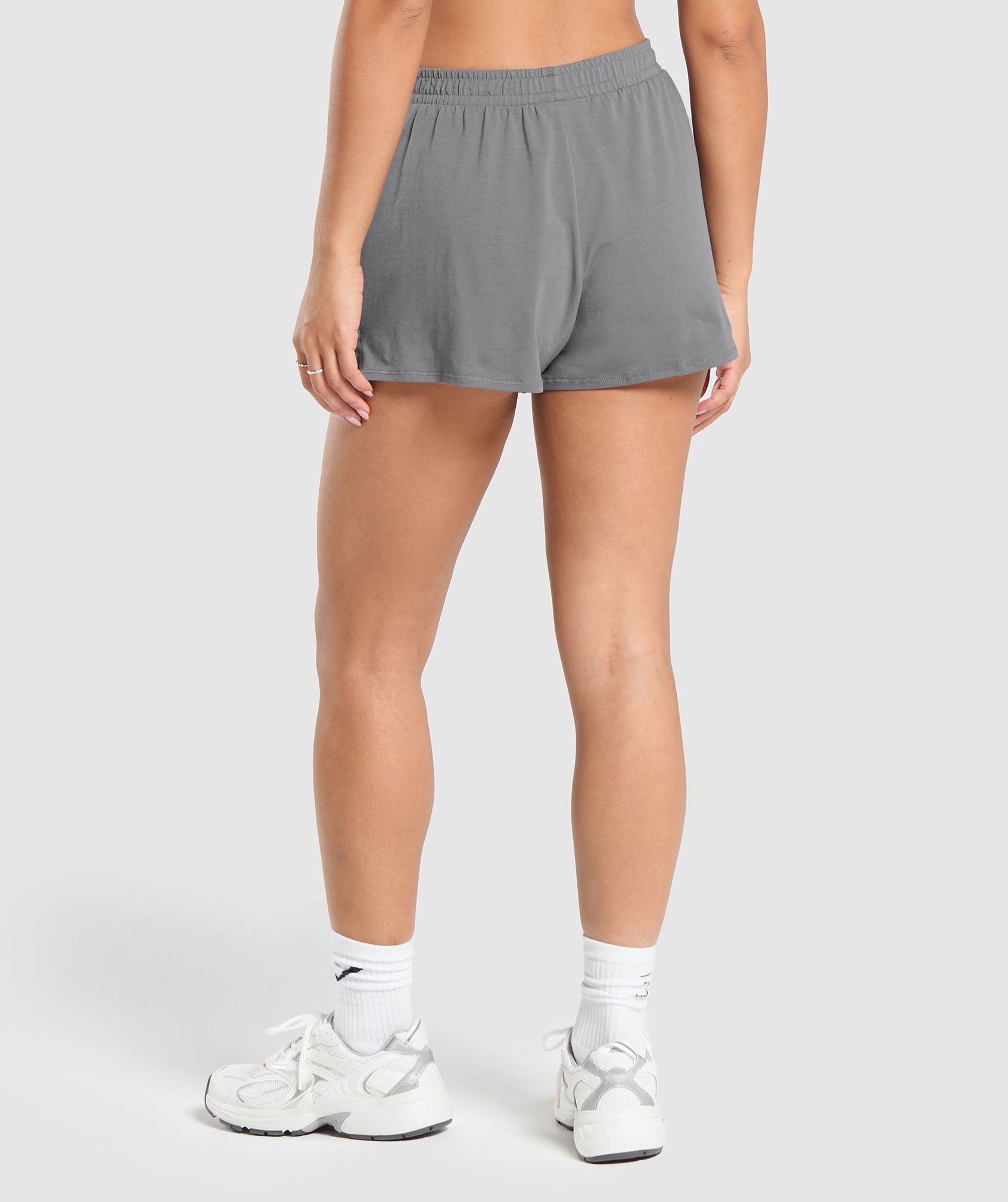 Cotton Shorts in Brushed Grey - view 2