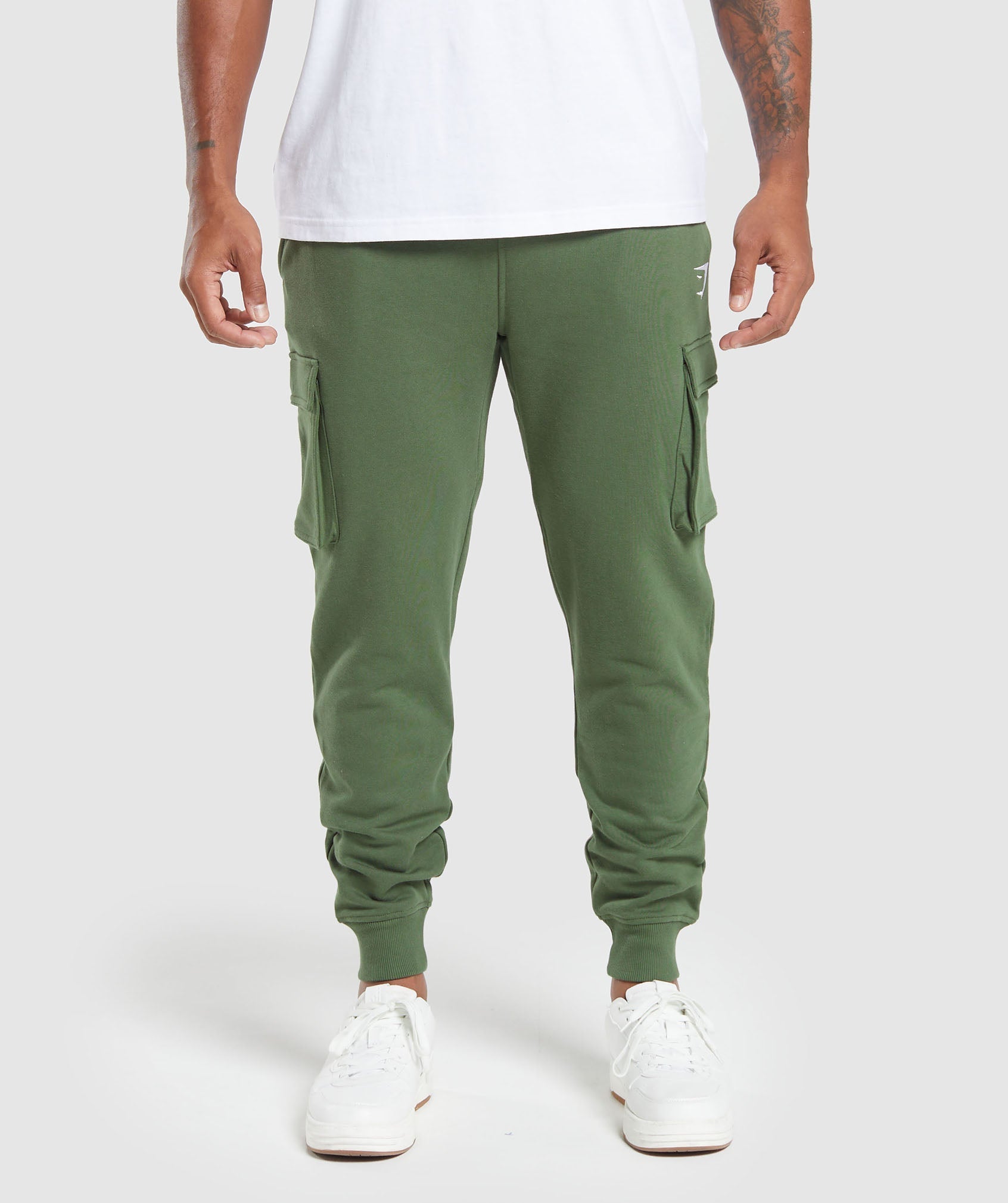 Gymshark Crest Cargo Joggers - Core Olive