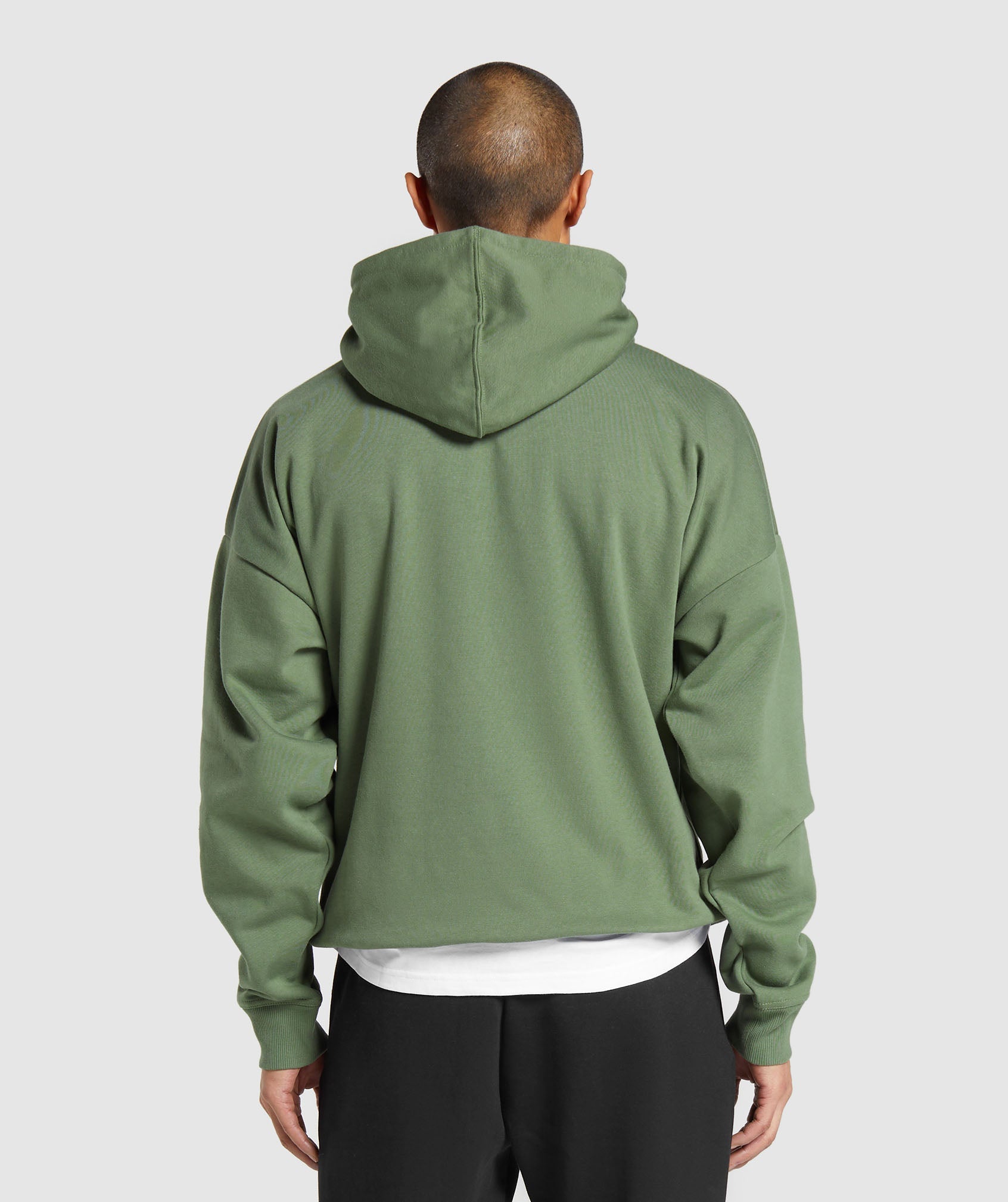 Crest Oversized Zip Up Hoodie in Force Green - view 2