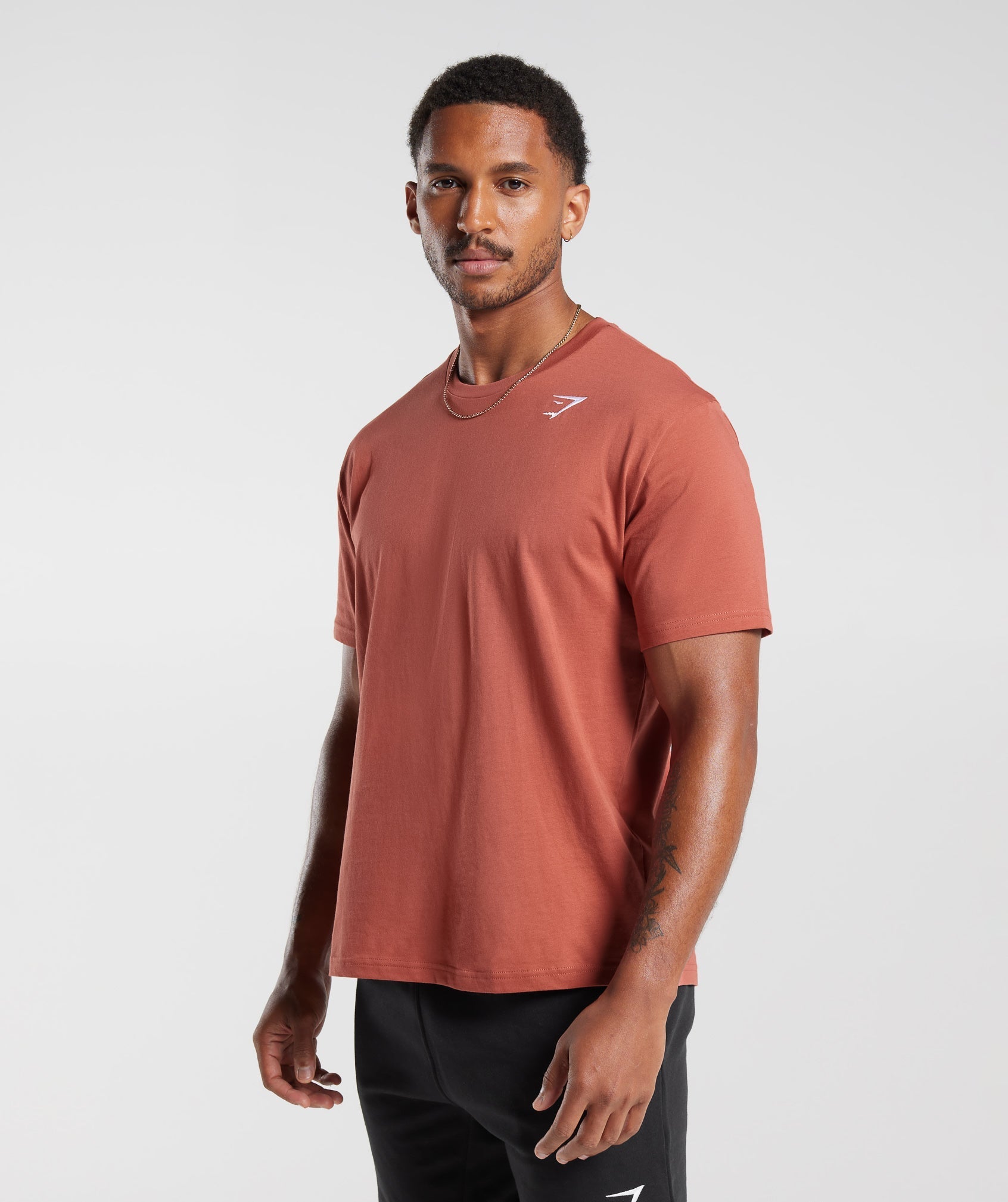 Crest T-Shirt in Persimmon Red - view 3