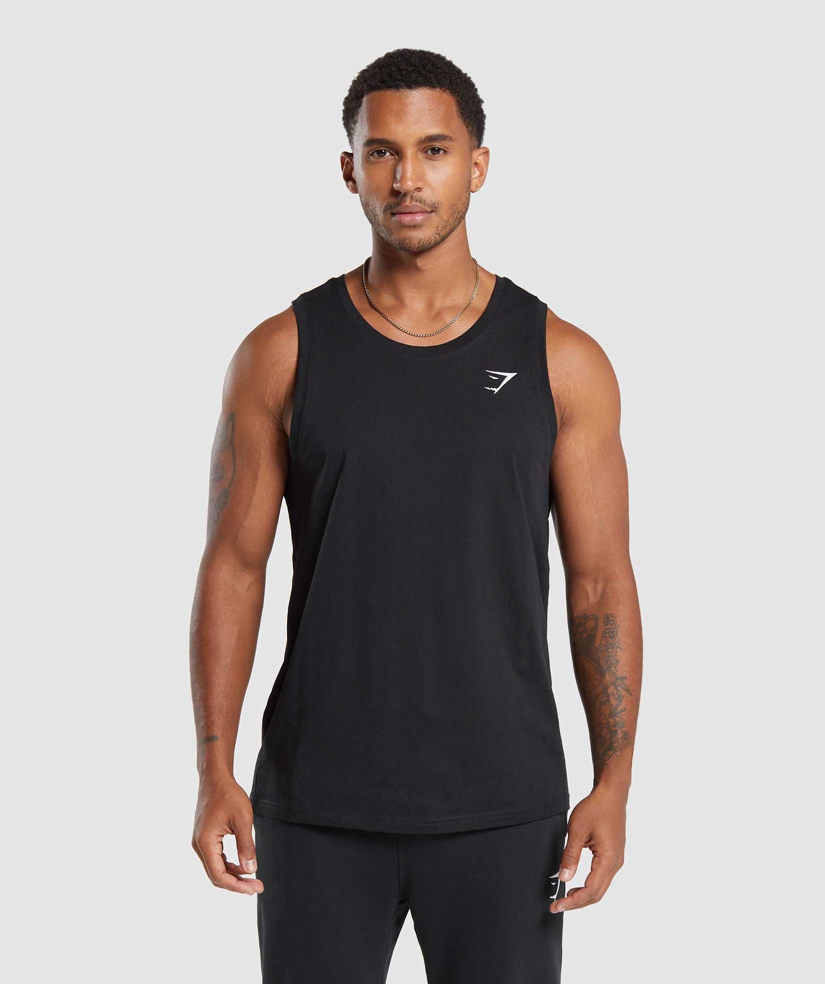 Men Thermal Vest Sleeveless T-shirt Mock Neck Basic Tank Top Gym Slim Fit  Black