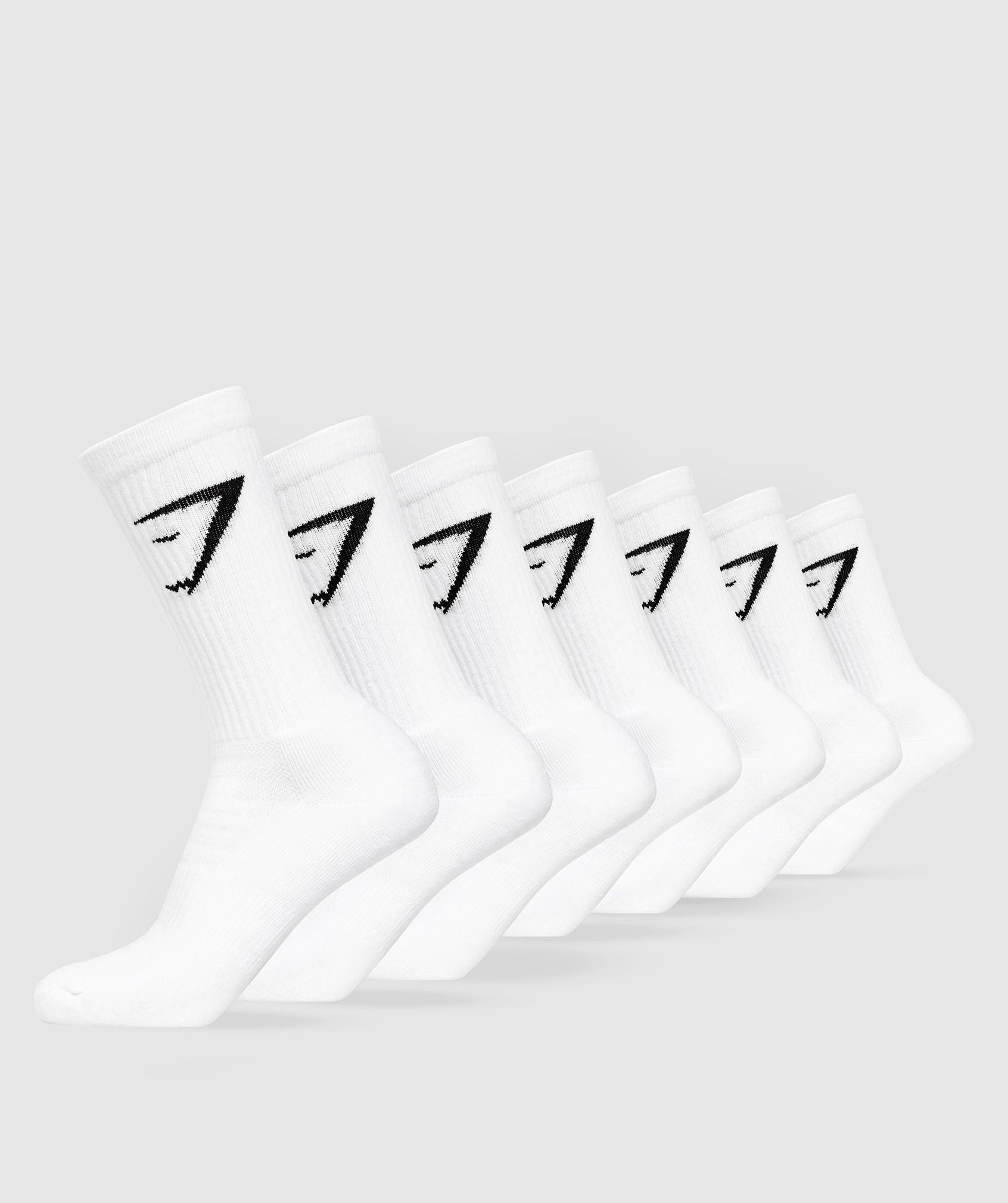 Crew Socks 7pk in White - view 1