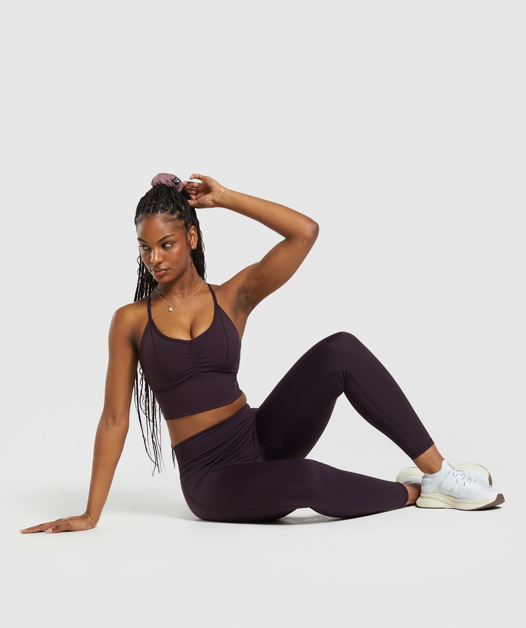 Elevate Longline Sports Bra in Plum Brown - view 4