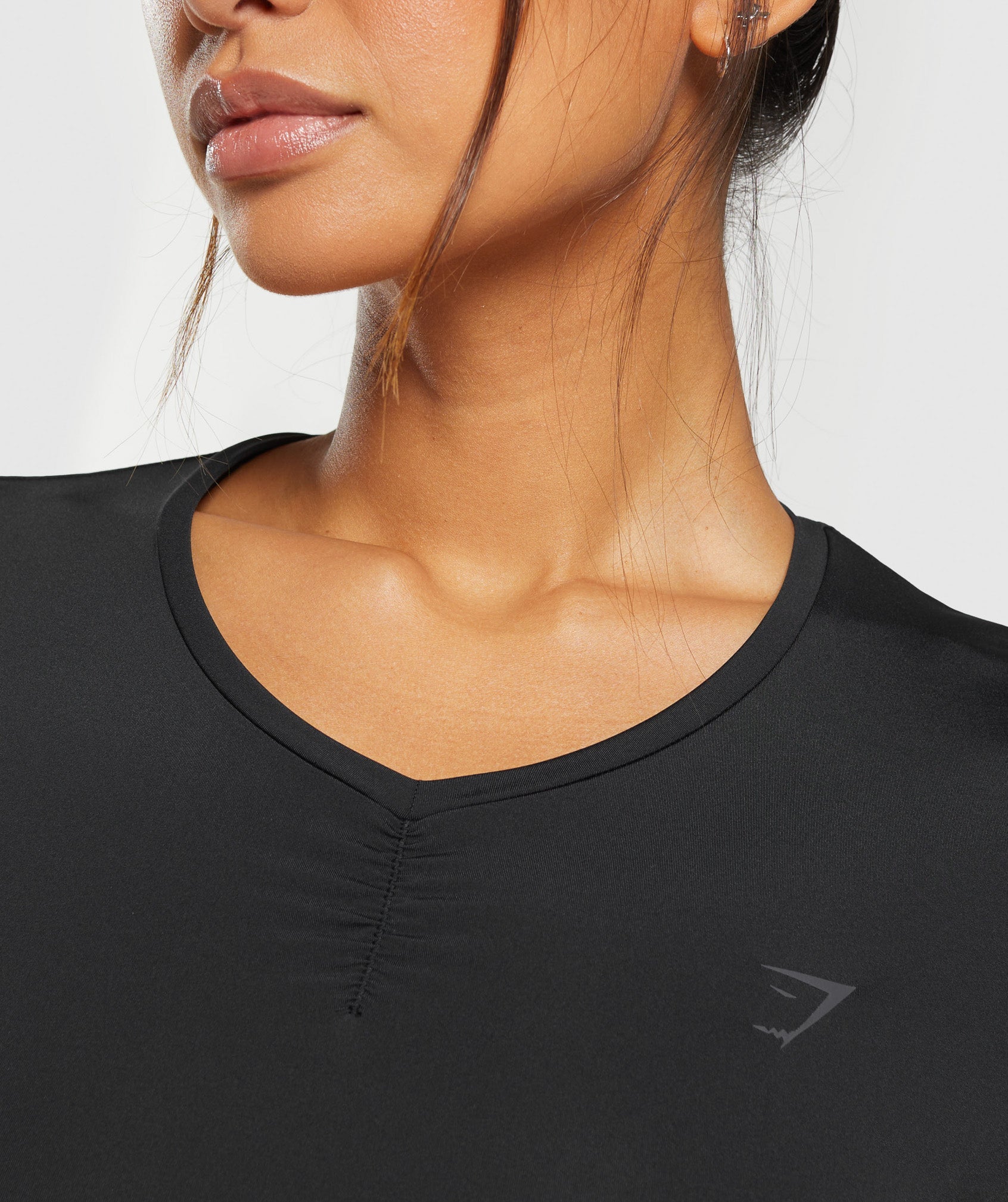 Elevate Ruched Crop Top in Black - view 5