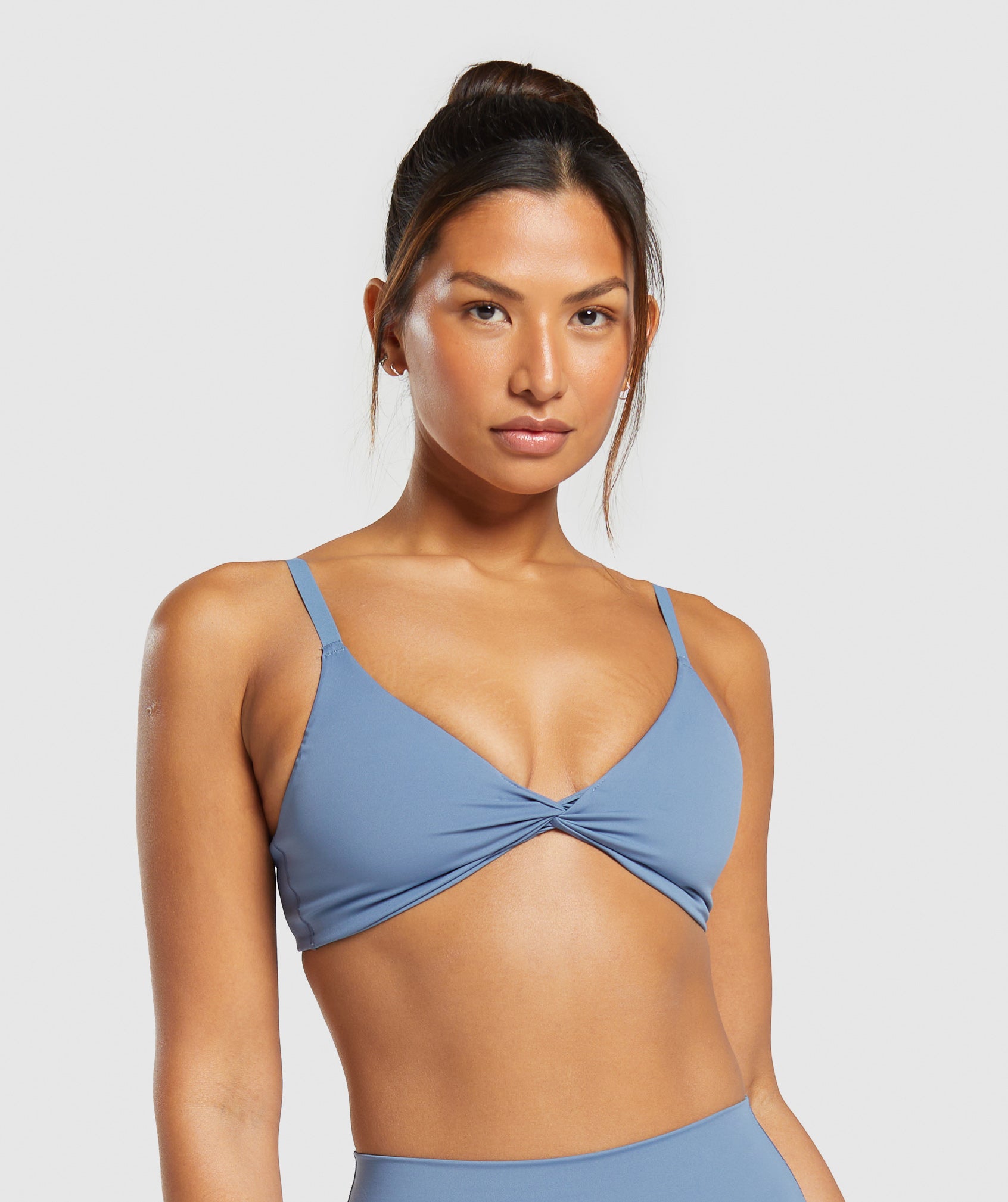 Elevate Twist Front Bralette in Faded Blue