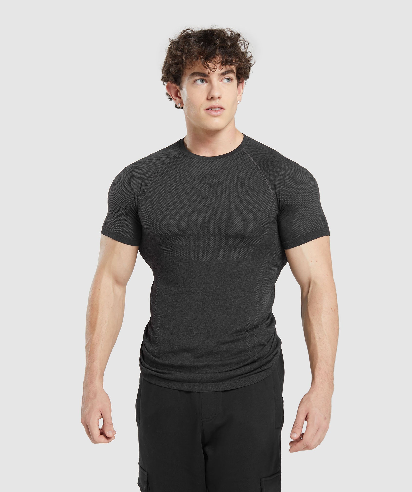Elite Seamless T-Shirt in Black/Dark Grey - view 8