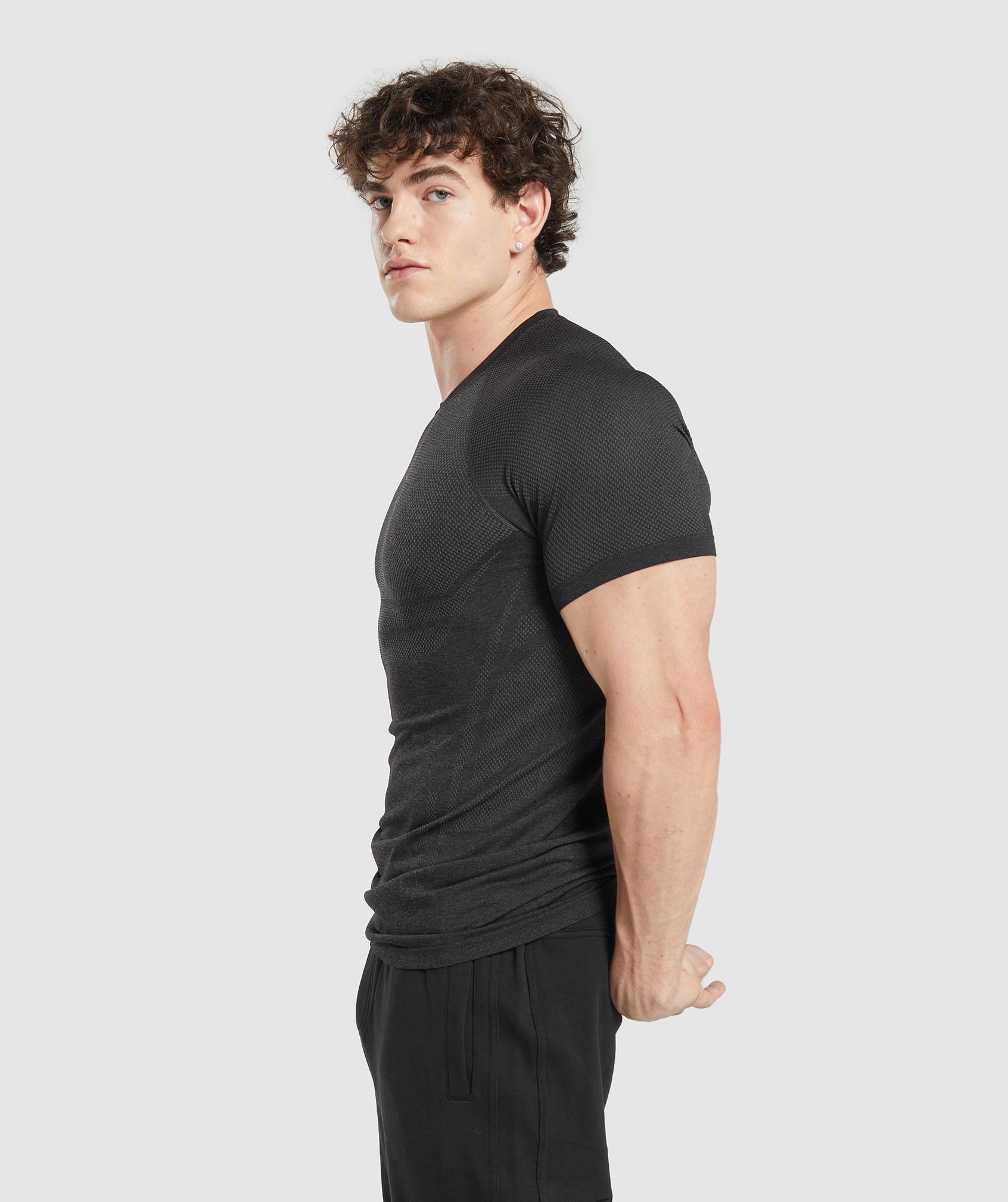 Elite Seamless T-Shirt in Black/Dark Grey - view 3