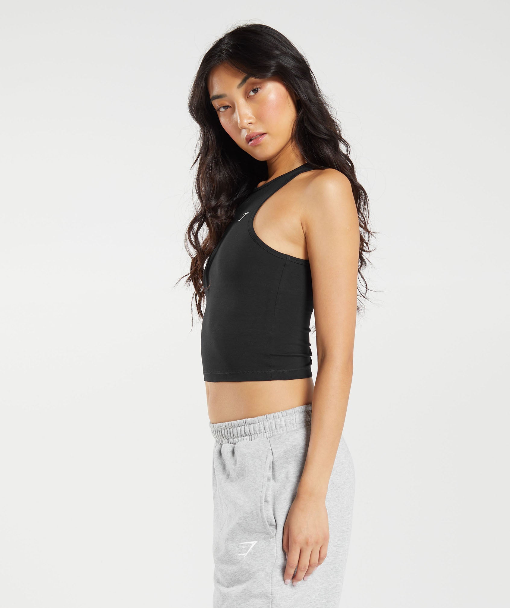 Essential Cotton Midi Tank in Black - view 3