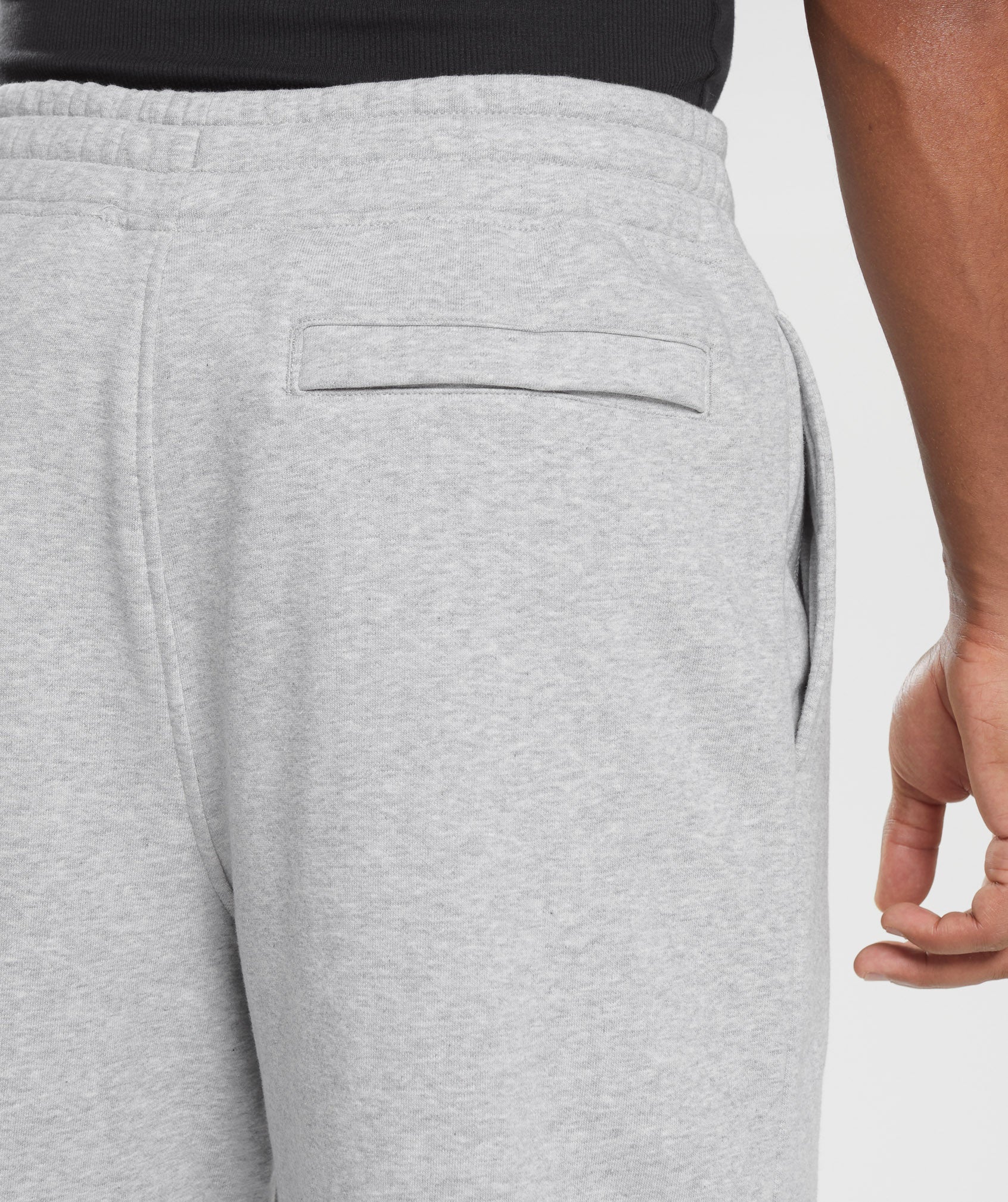 Crest Straight Leg Joggers in Light Grey Marl - view 6