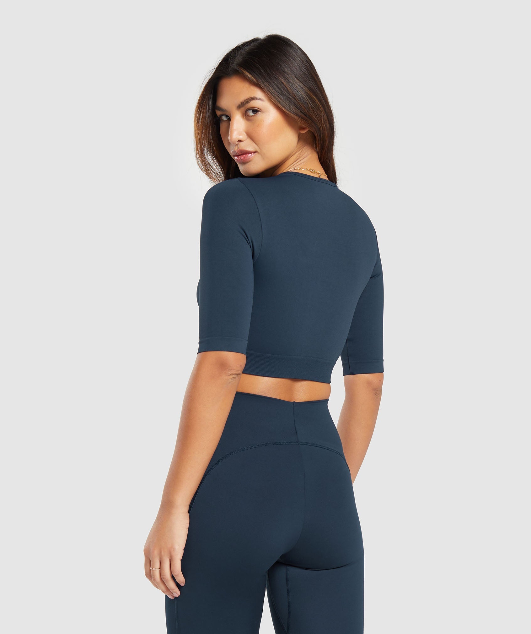Everyday Seamless Crop Top in Navy - view 2