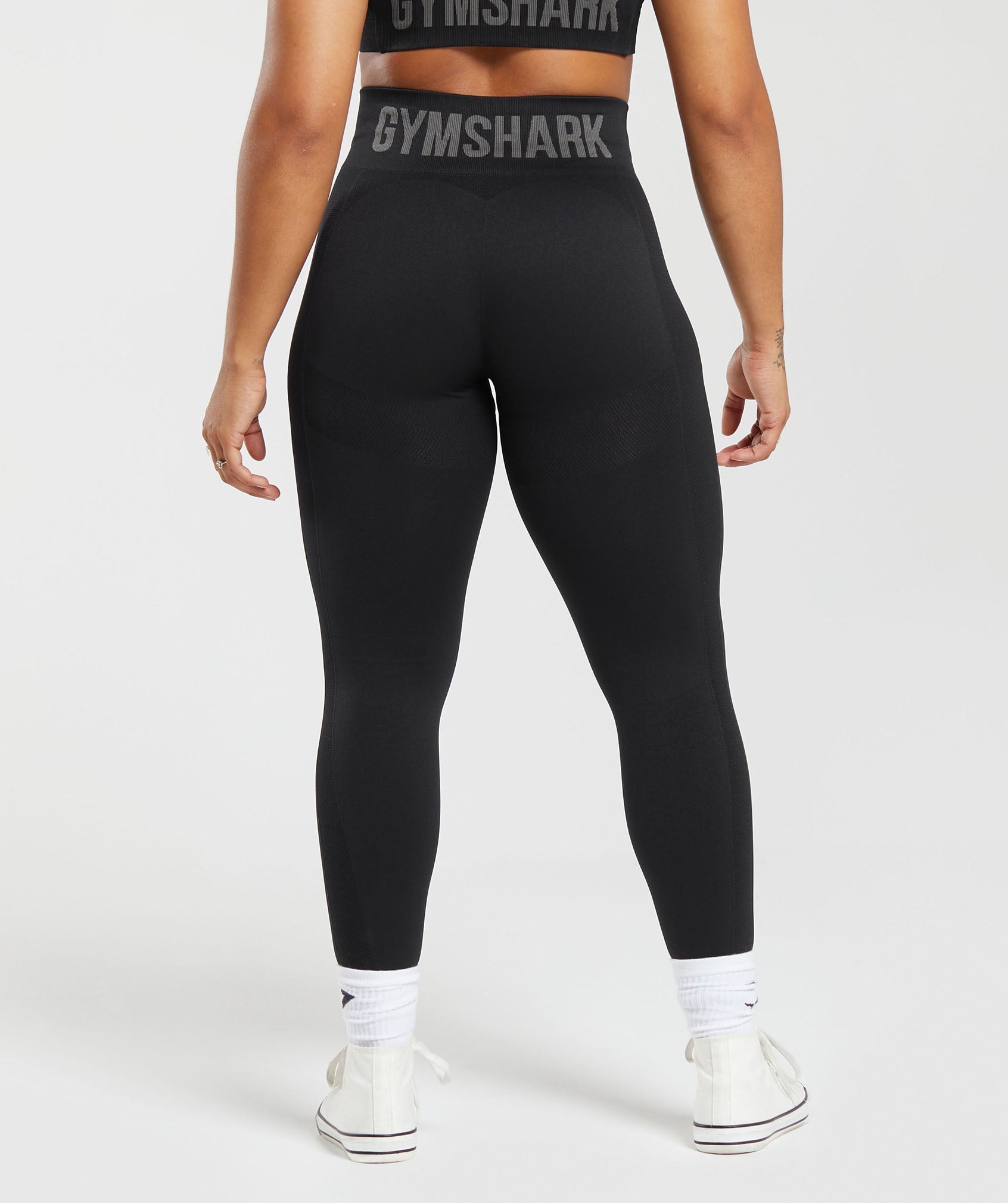 Gymshark Lift Contour Seamless Leggings - Black/Black Marl