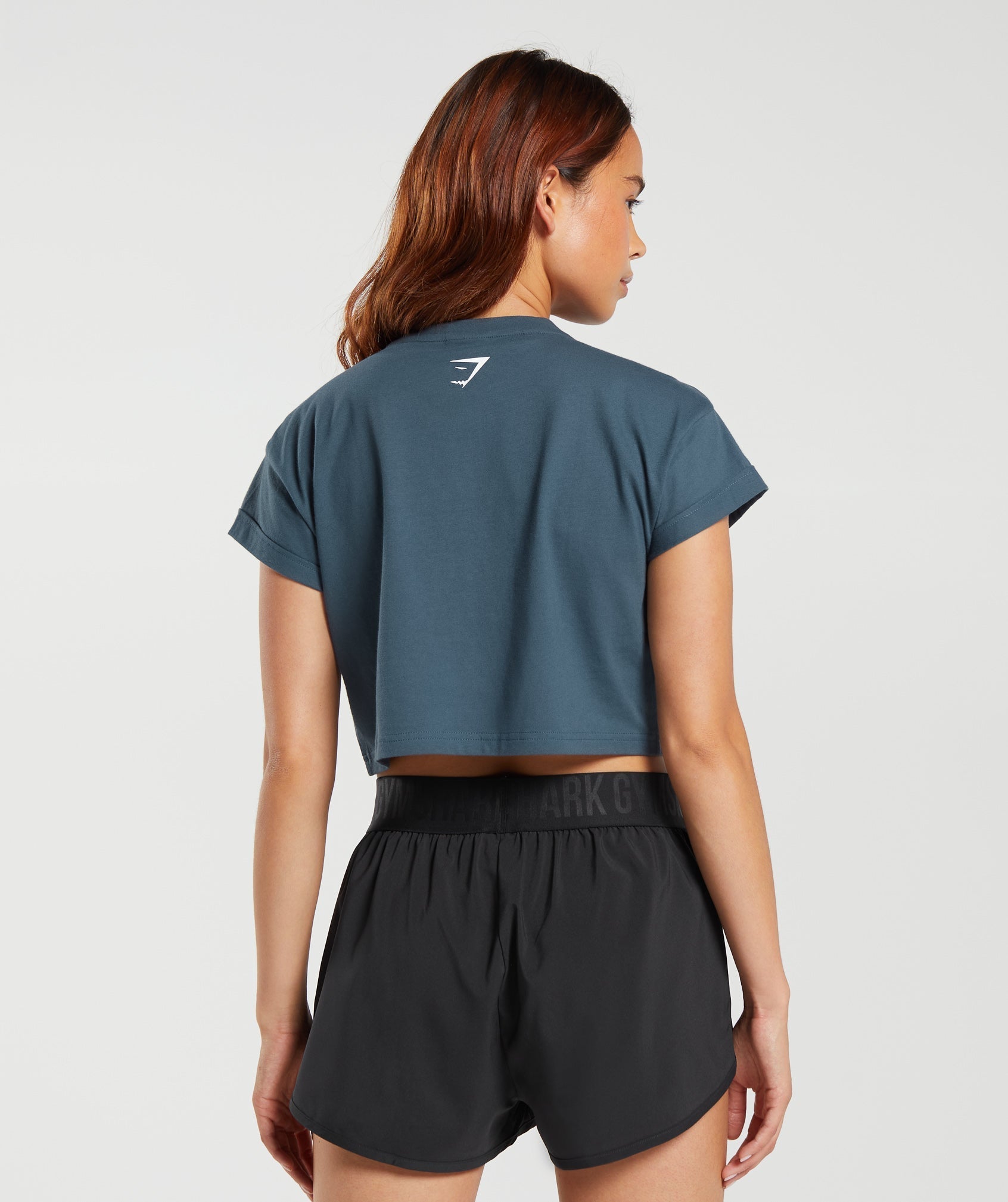 Fraction Crop Top in Smokey Teal - view 2