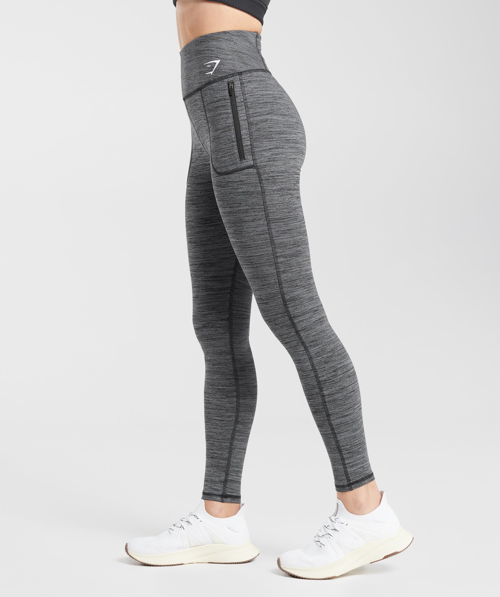 Gymshark Fleece Lined Pocket Leggings - Black/Pitch Grey