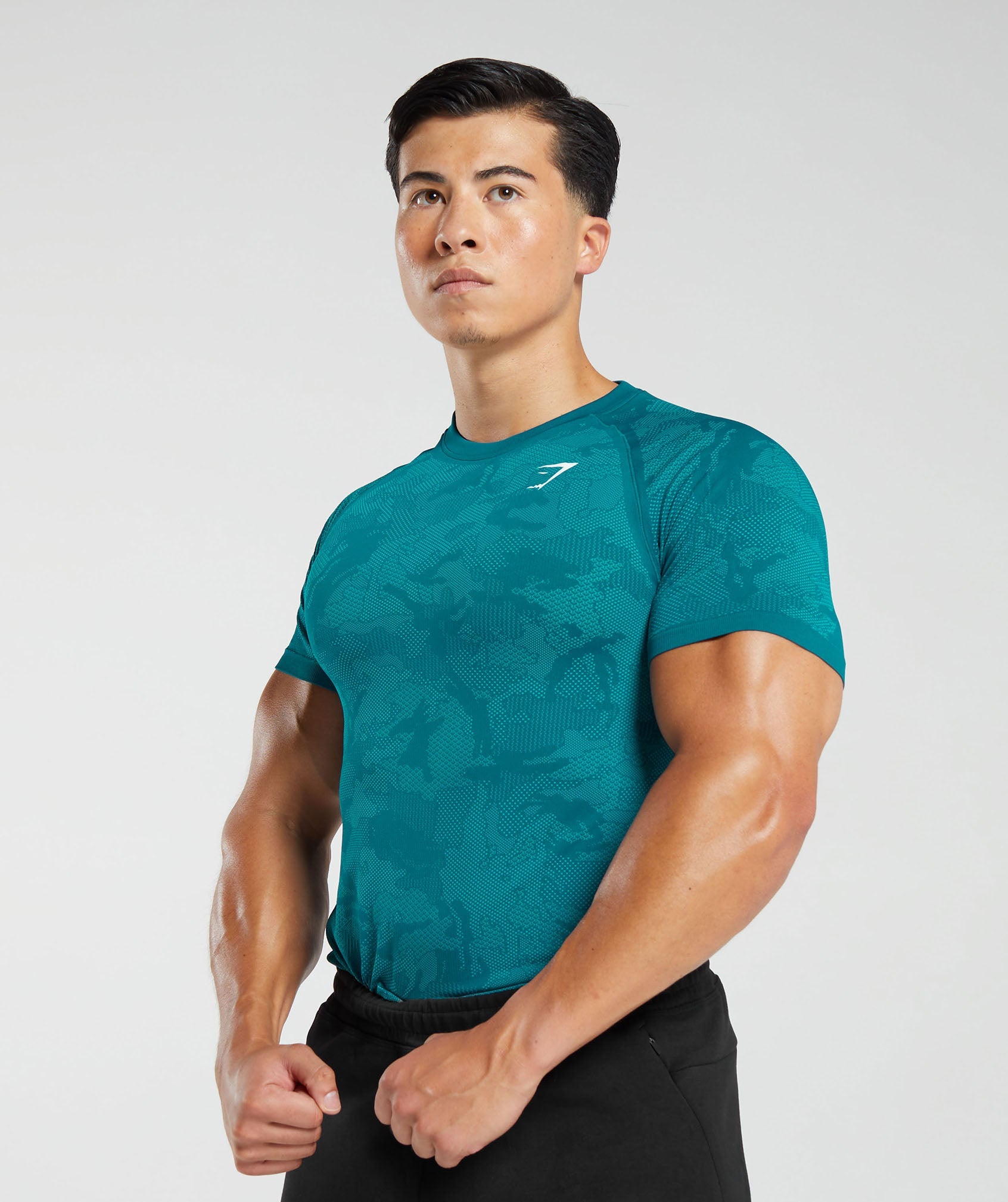 Geo Seamless T-Shirt in Atlantic Blue/Shark Blue