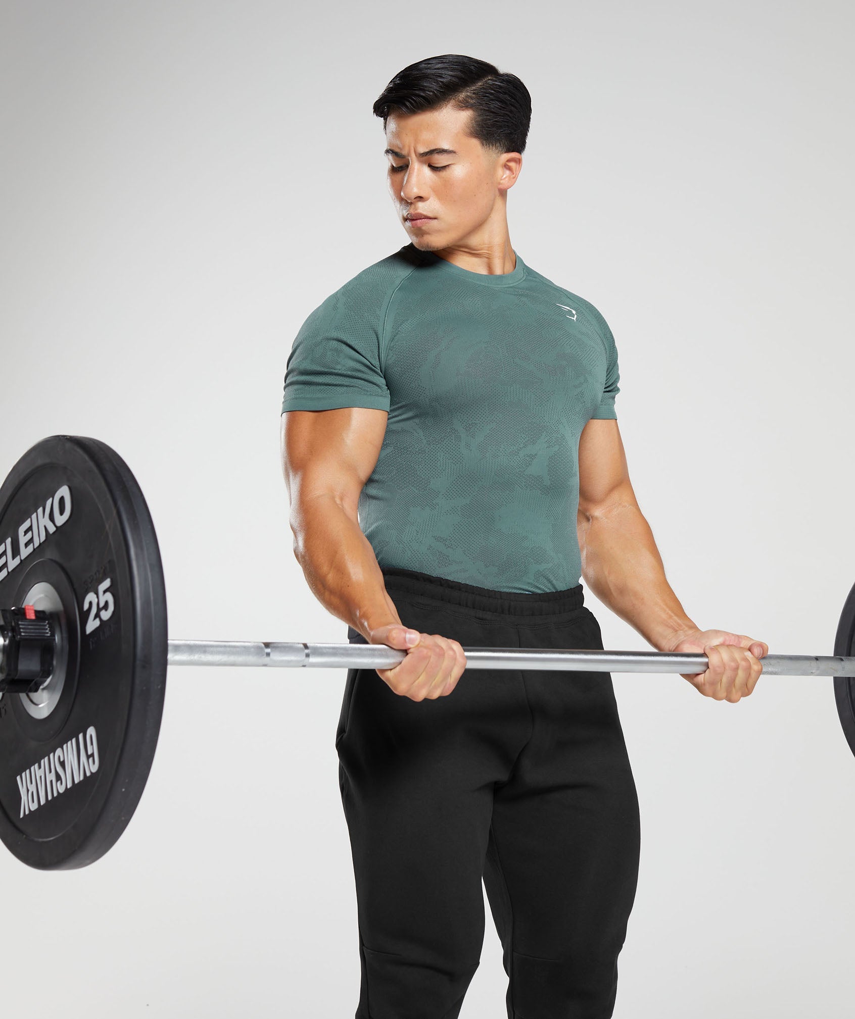 Gymshark Geo Seamless T-Shirt - Thunder Blue/Cosmic Grey