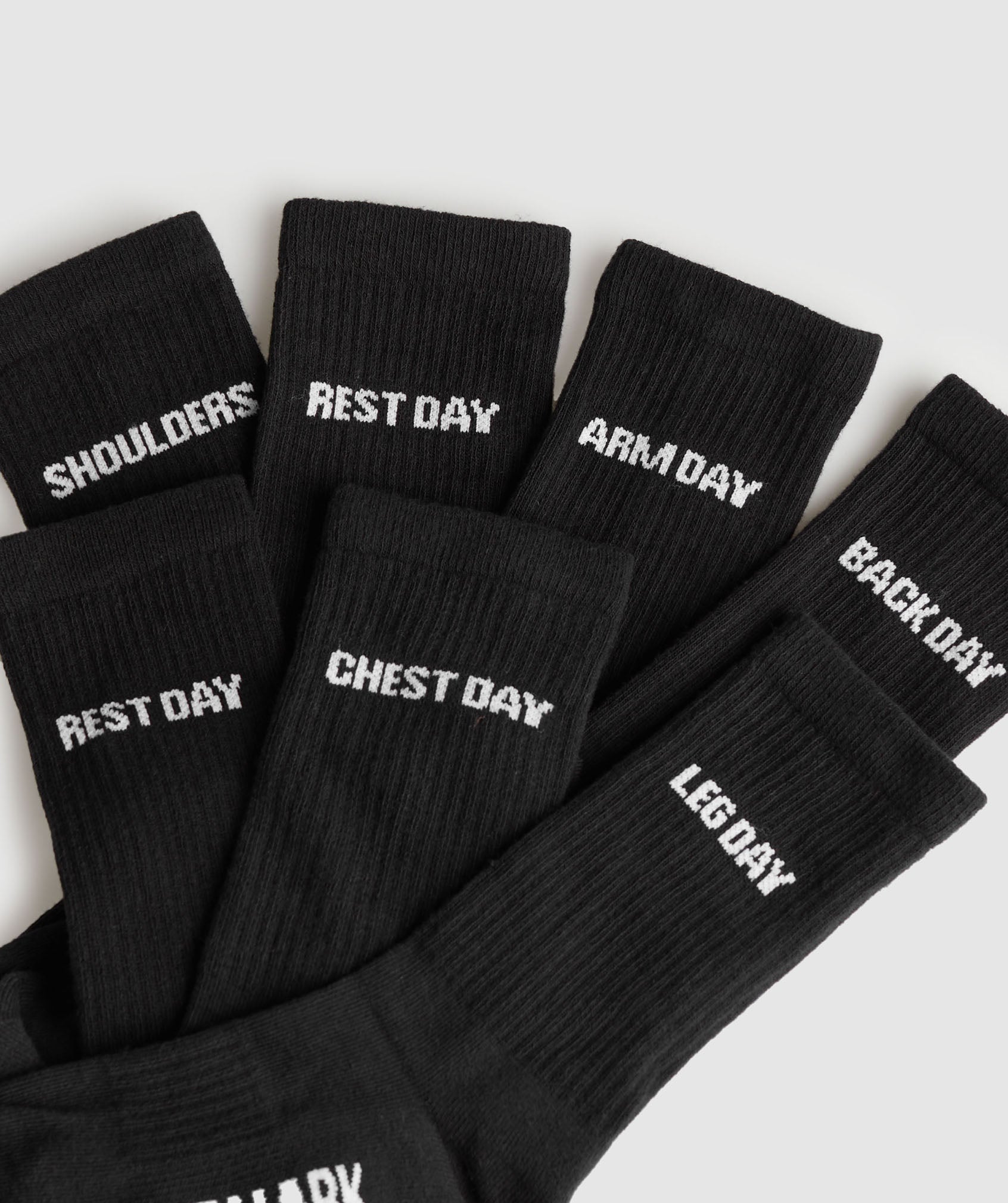 Gymshark GFX Crew Socks 7PK - Black