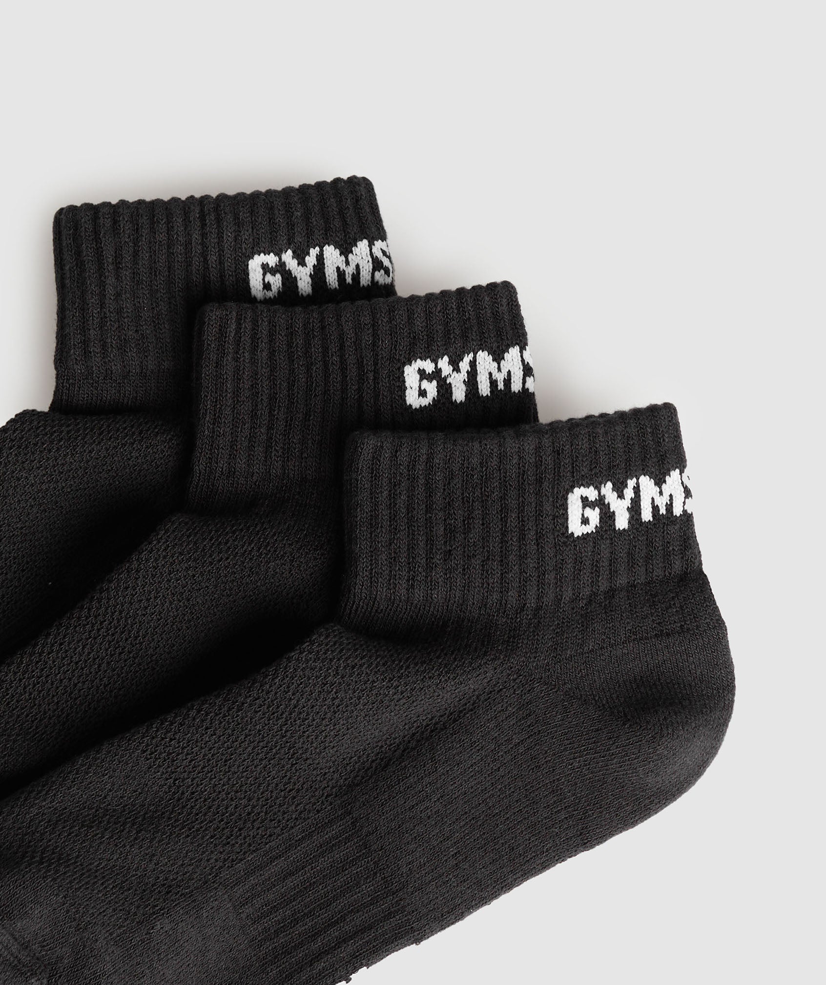 Gymshark Woven Tab Quarter Socks 3pk - White