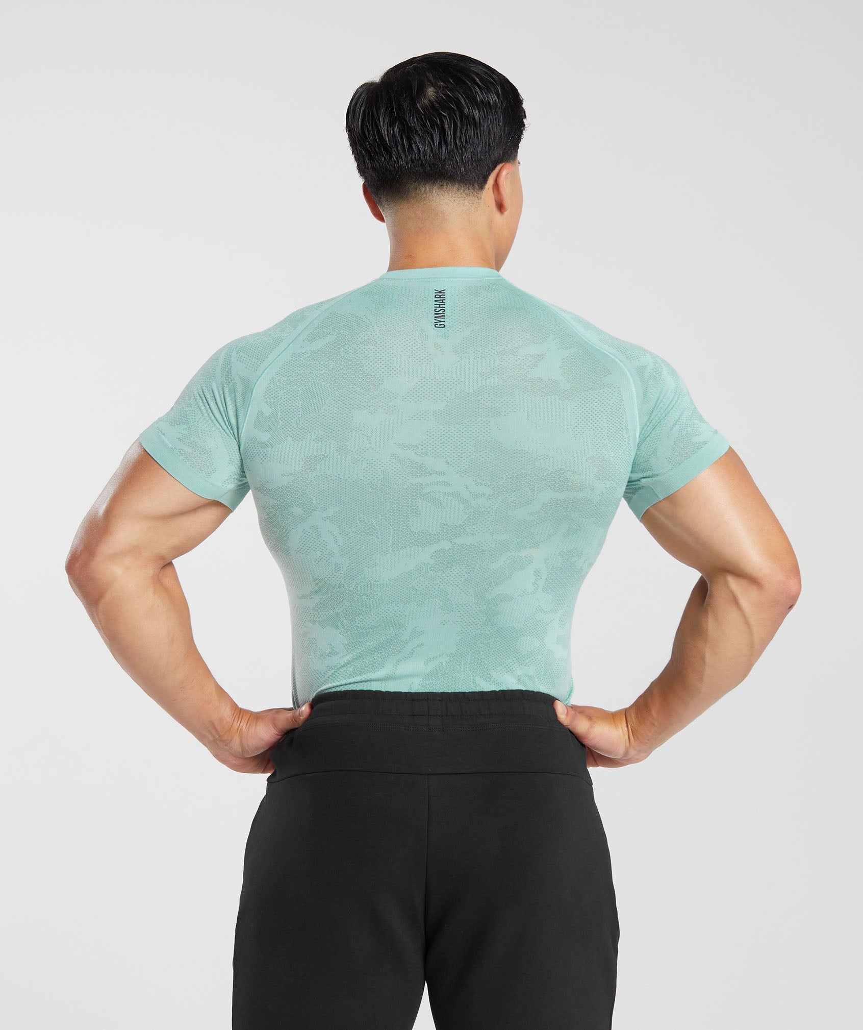 Geo Seamless T-Shirt in Serene Blue/Duck Egg Blue - view 2